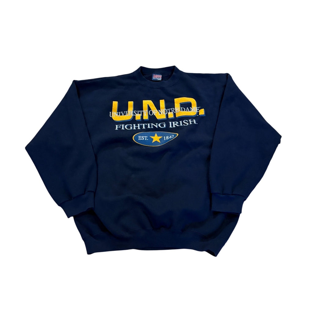 Vintage 90s University of Notre Dame Fighting Irish Sweatshirt Savvy Men's 2XL