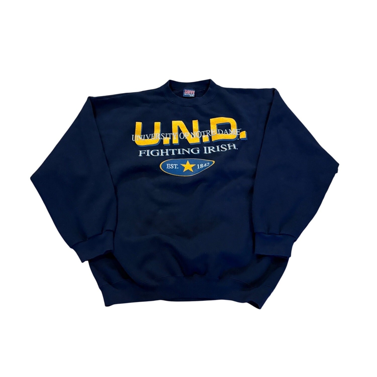 Vintage 90s University of Notre Dame Fighting Irish Sweatshirt Savvy Men's 2XL