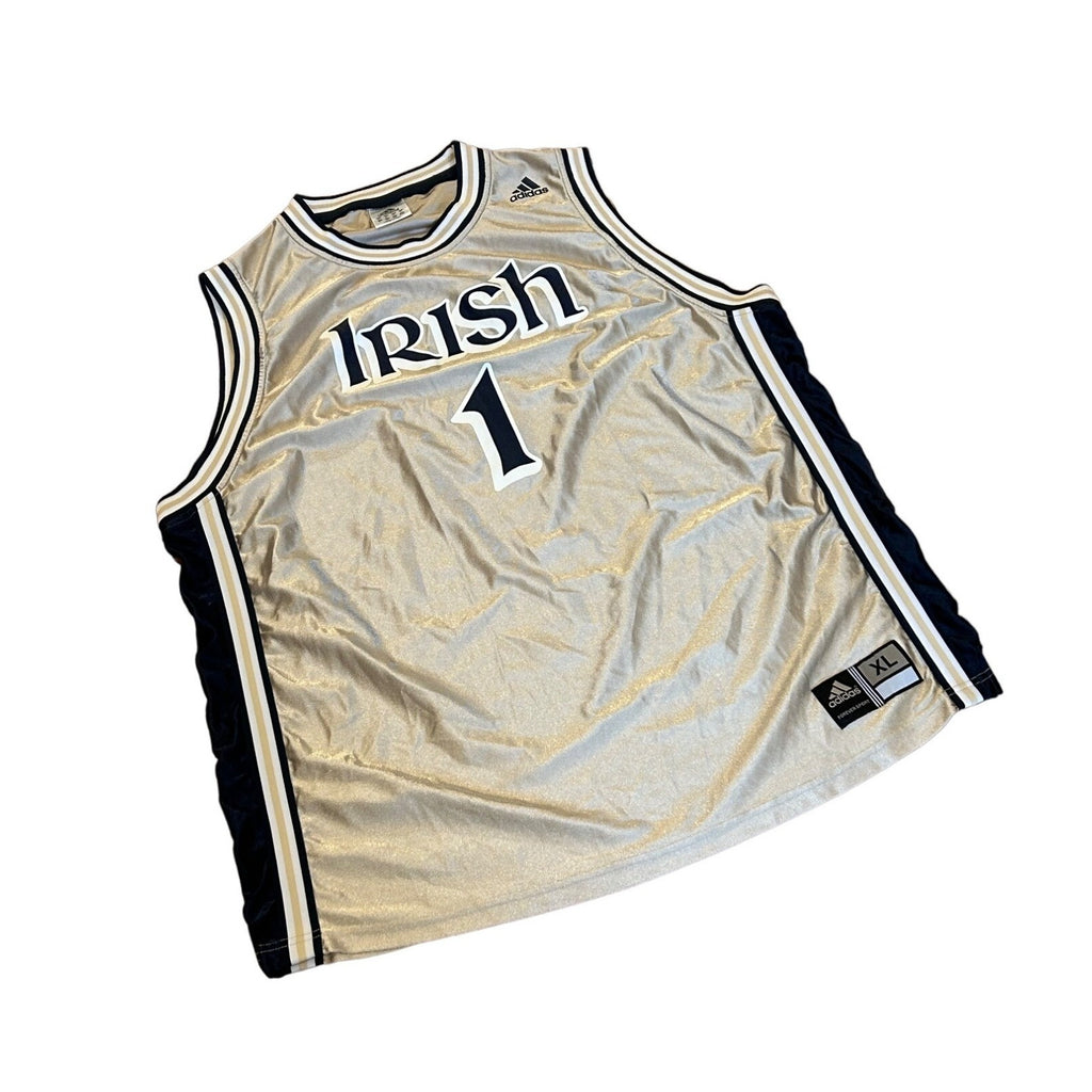 Adidas Notre Dame Fighting Irish Basketball Jersey Gold Men's Size XL