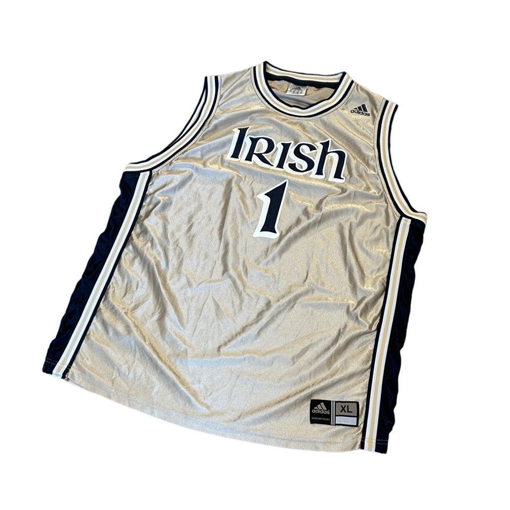 Adidas Notre Dame Fighting Irish Basketball Jersey Gold Men's Size XL