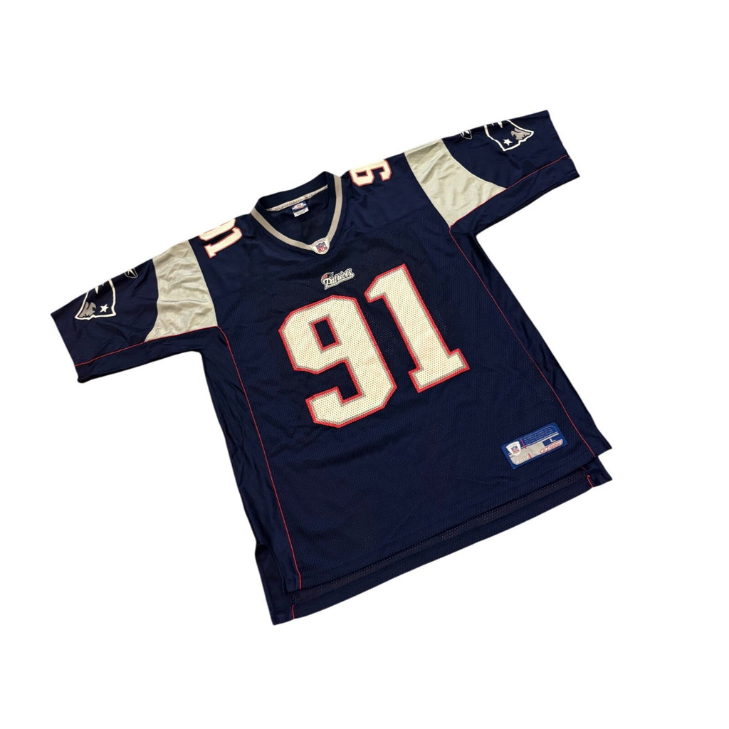 Rare Reebok New England Patriots Bobby Hamilton #91 NFL Football Jersey Men's L