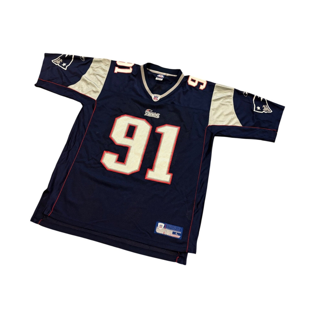 Rare Reebok New England Patriots Bobby Hamilton #91 NFL Football Jersey Men's L