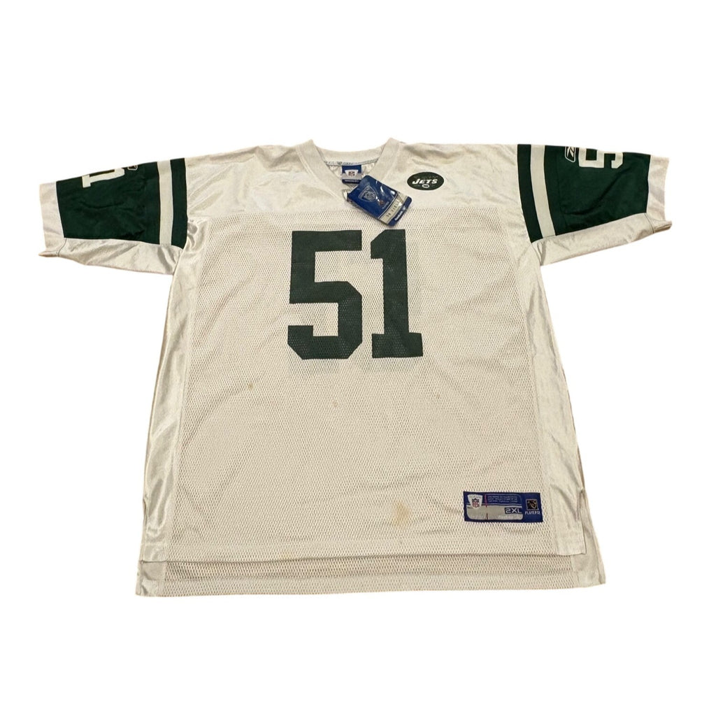 Reebok New York Jets Jonathan Vilma #51 White NFL Football Jersey Men's 2XL NWT