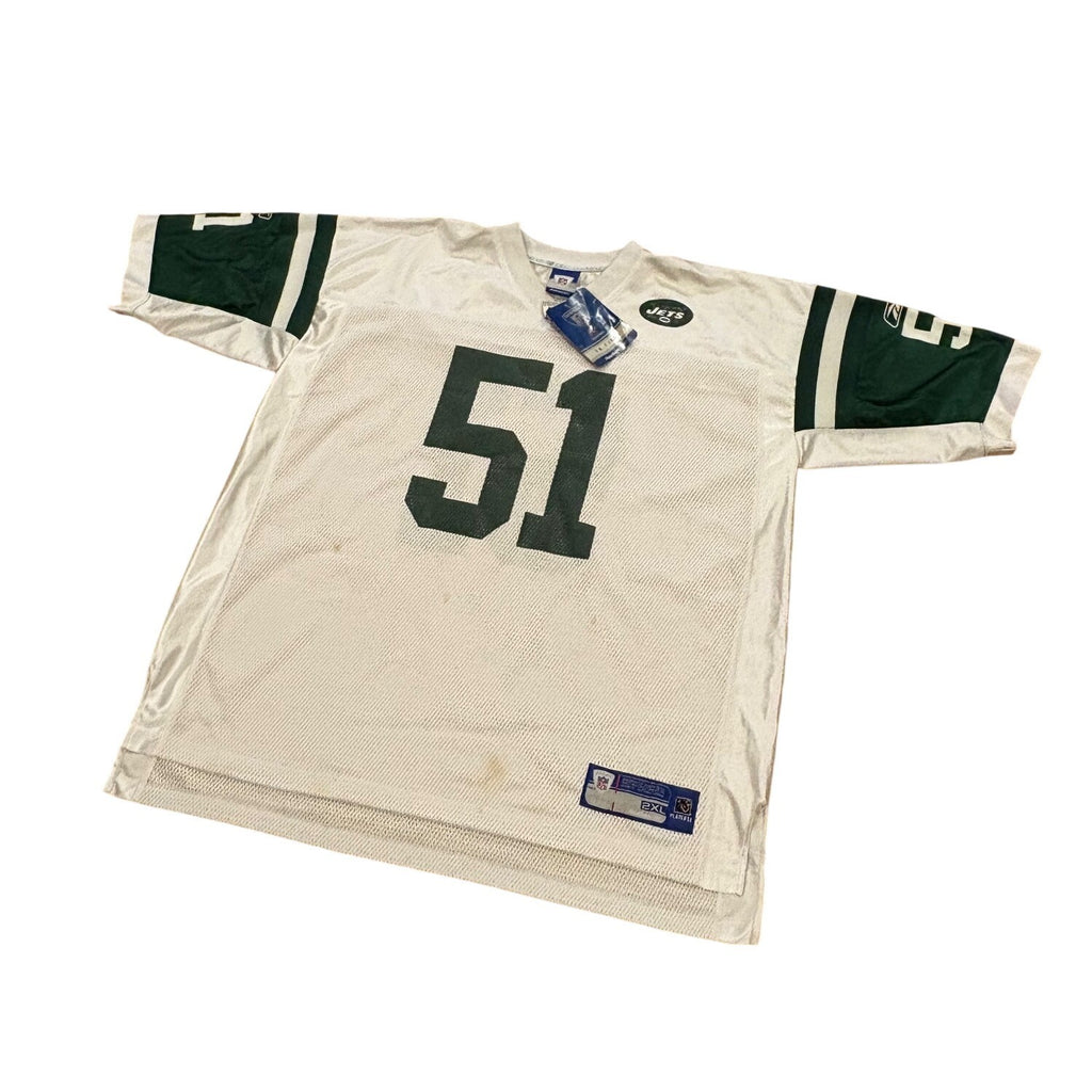 Reebok New York Jets Jonathan Vilma #51 White NFL Football Jersey Men's 2XL NWT