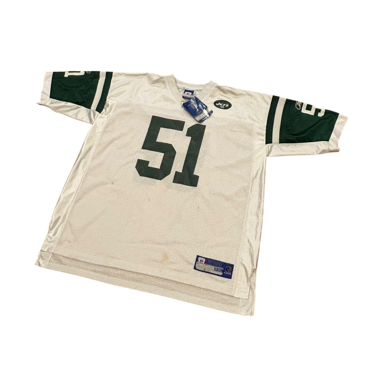 Reebok New York Jets Jonathan Vilma #51 White NFL Football Jersey Men's 2XL NWT