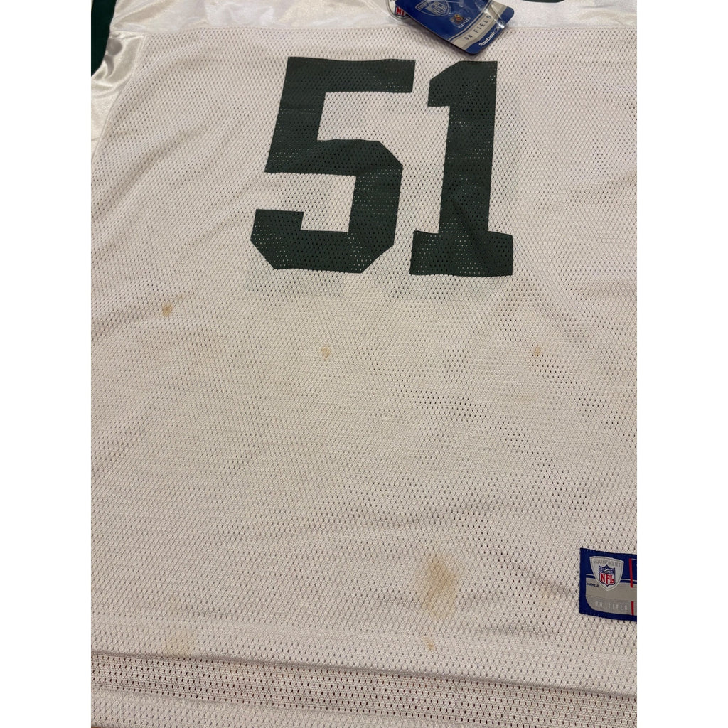 Reebok New York Jets Jonathan Vilma #51 White NFL Football Jersey Men's 2XL NWT