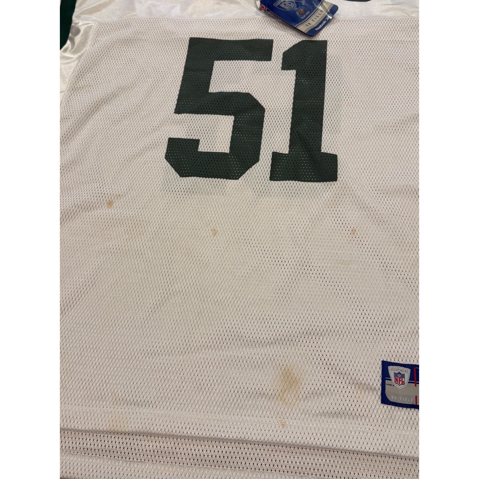 Reebok New York Jets Jonathan Vilma #51 White NFL Football Jersey Men's 2XL NWT