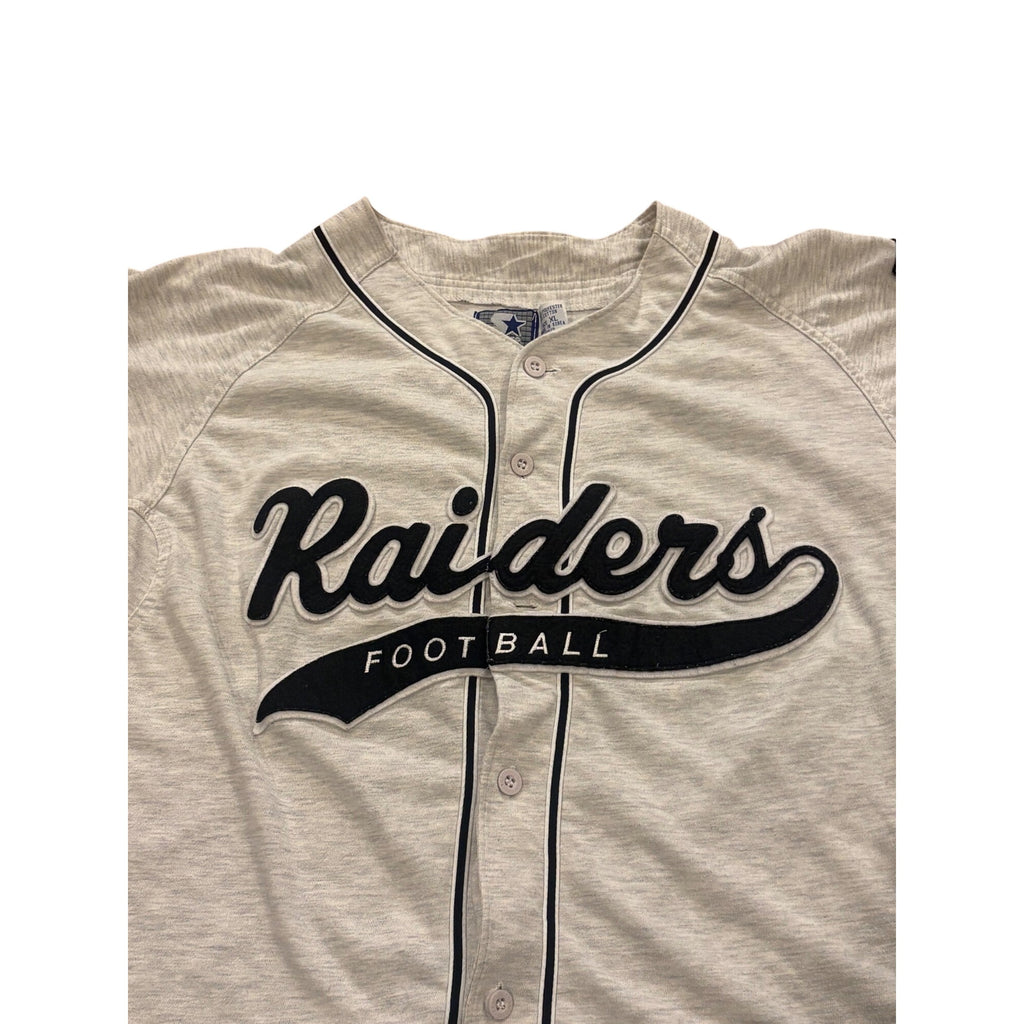 Vintage 90s Starter Los Angels Raiders Tail Sweep NFL Baseball Jersey Men's XL