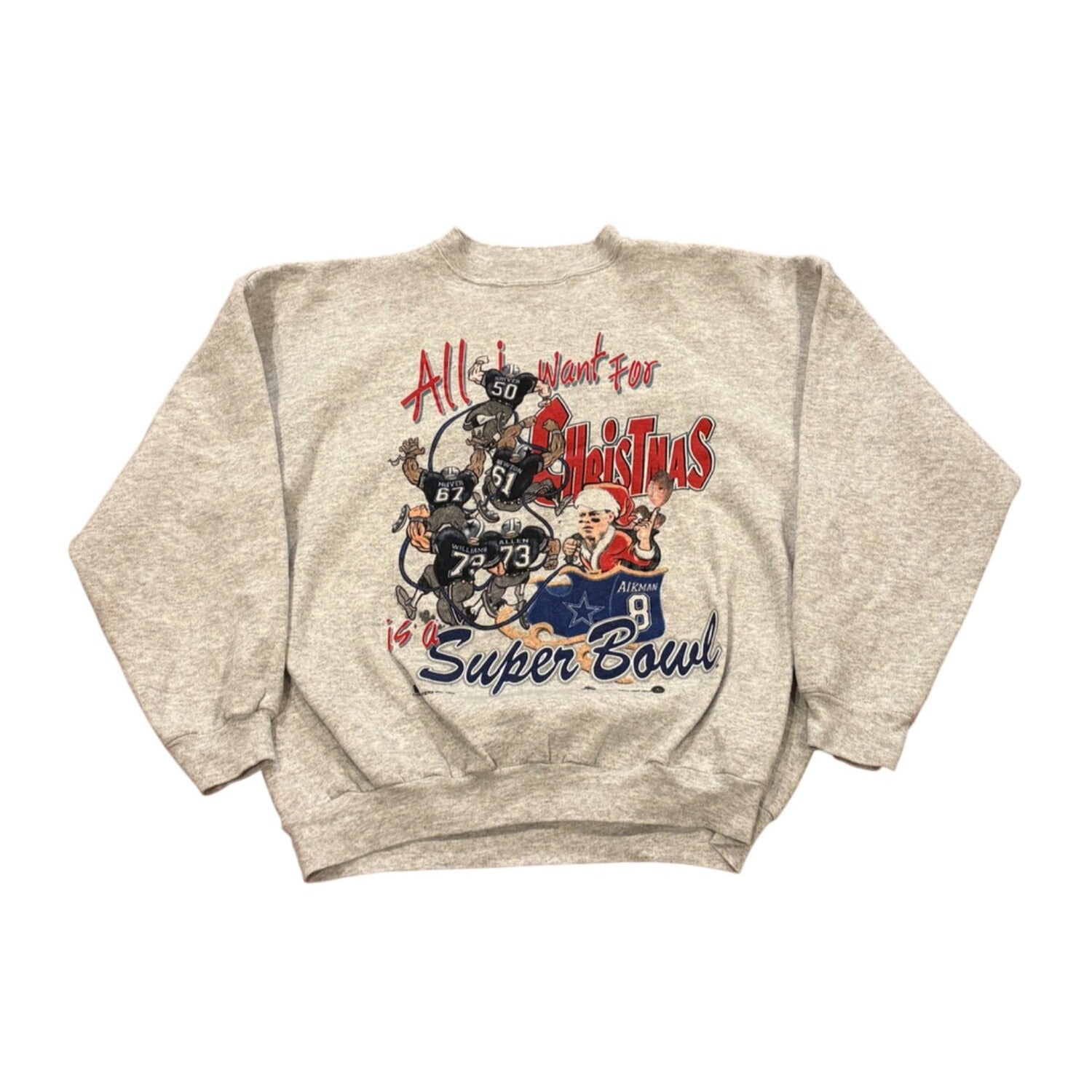 Vtg 1998 Dallas Cowboys All I want for Christmas is a Super Bowl Sweatshirt XL