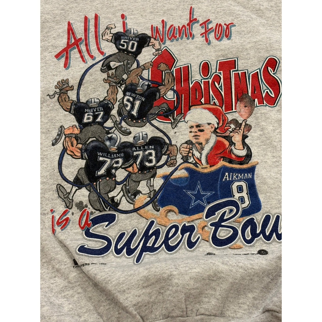 Vtg 1998 Dallas Cowboys All I want for Christmas is a Super Bowl Sweatshirt XL