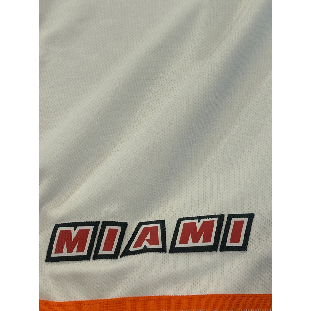 Adidas Miami Heat NBA Authentic Home Throwback White Basketball Shorts Men's 2XL