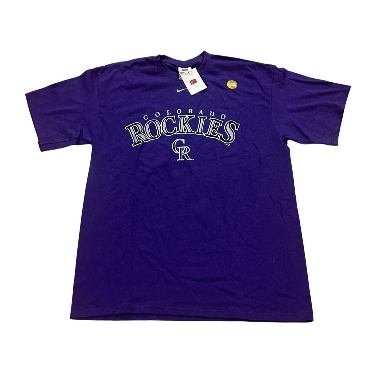 Nike Team Colorado Rockies MLB 2007 World Series Purple T-Shirt Men's Large NWT