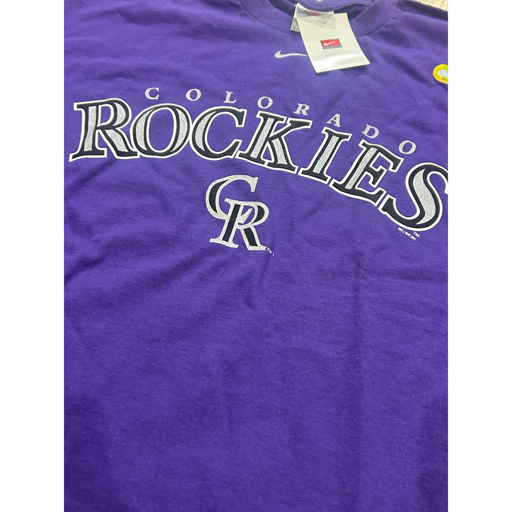 Nike Team Colorado Rockies MLB 2007 World Series Purple T-Shirt Men's Large NWT
