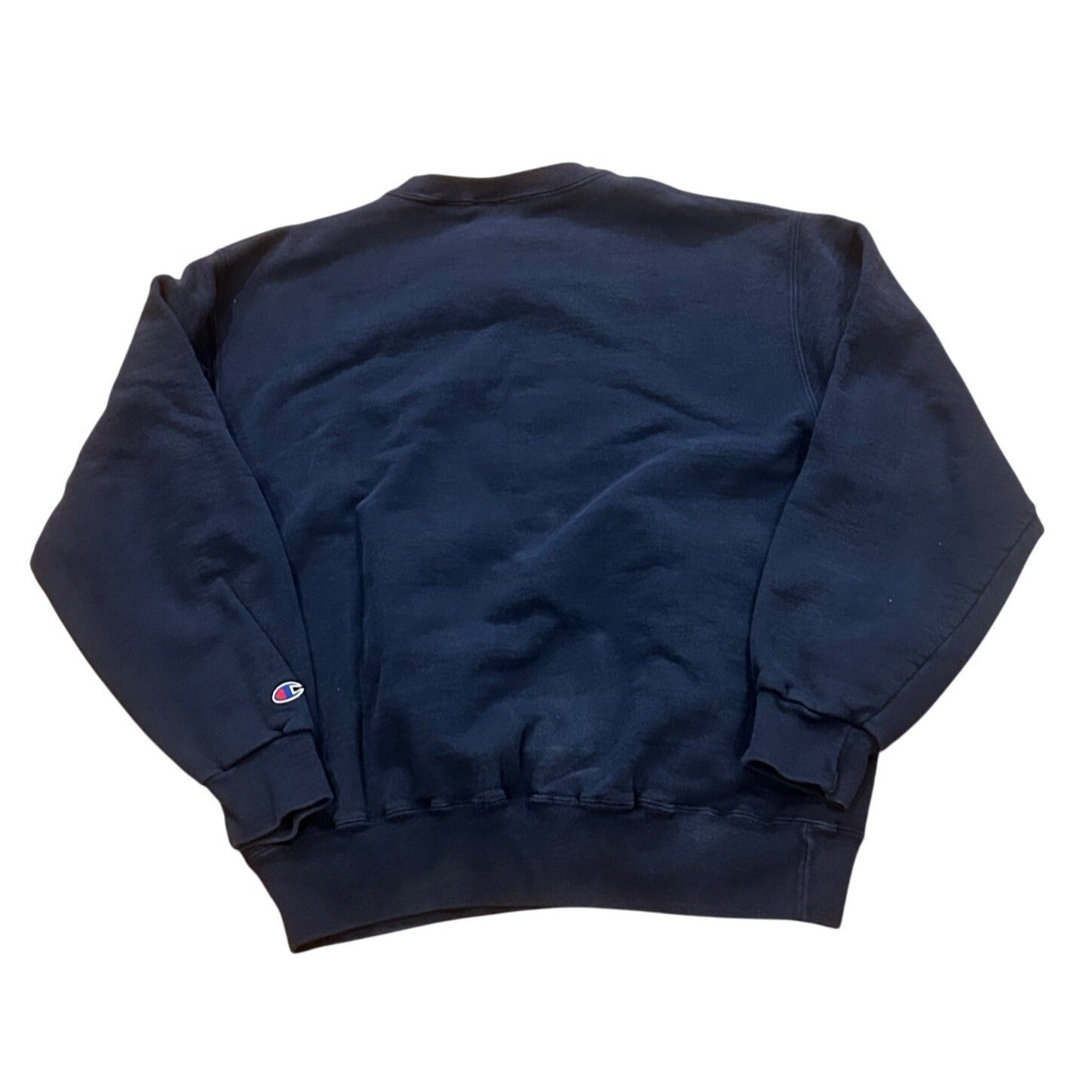 Vintage 1980's Champion Spellout Sweatshirt Navy Blue Made In USA Men's XL