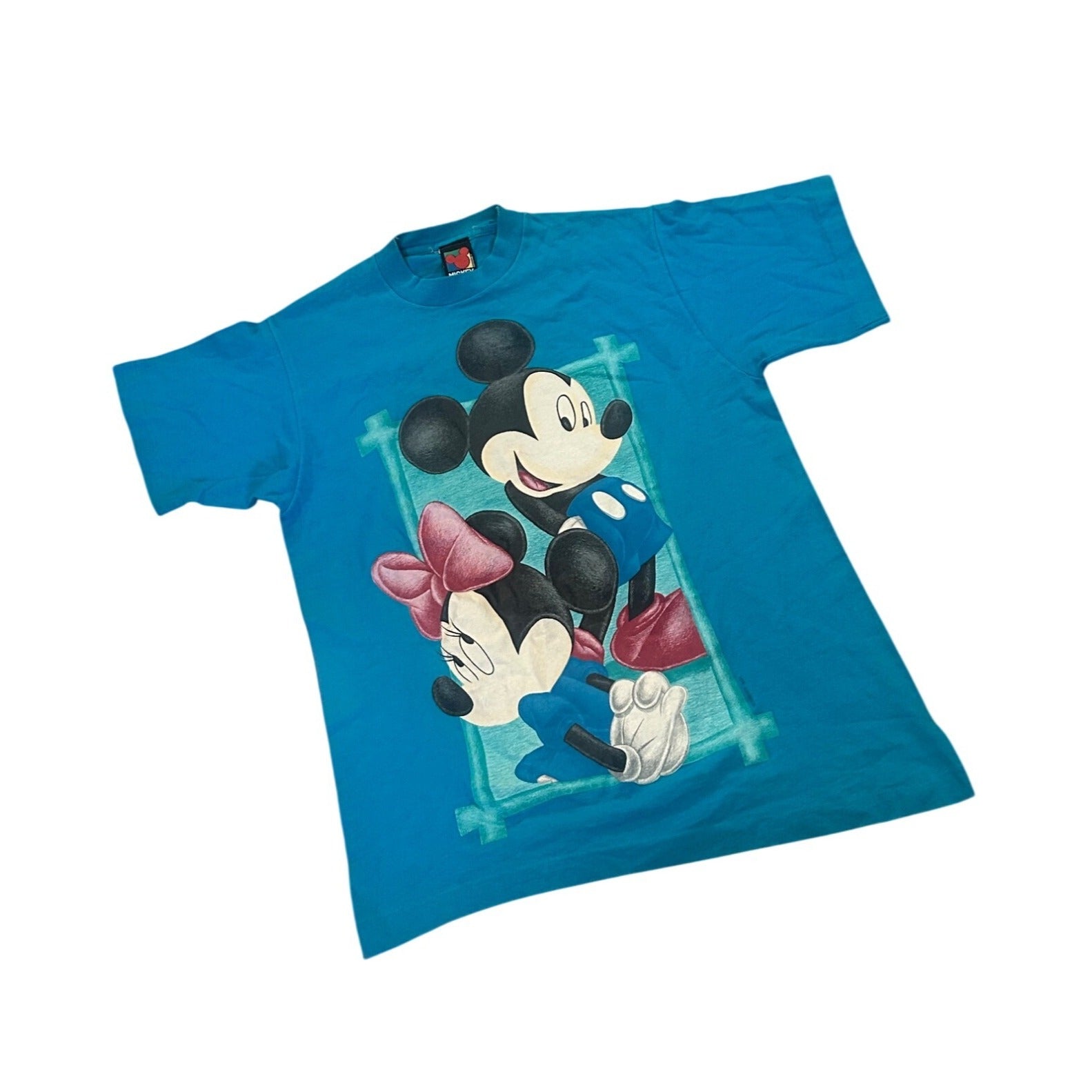 Vintage 1990's Mickey Unlimited Mickey & Minnie Single Stitch T-Shirt Blue Small