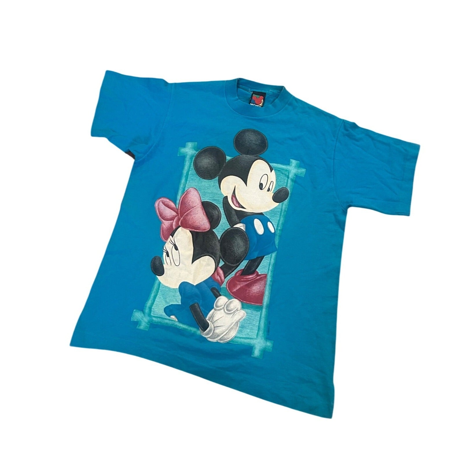 Vintage 1990's Mickey Unlimited Mickey & Minnie Single Stitch T-Shirt Blue Small