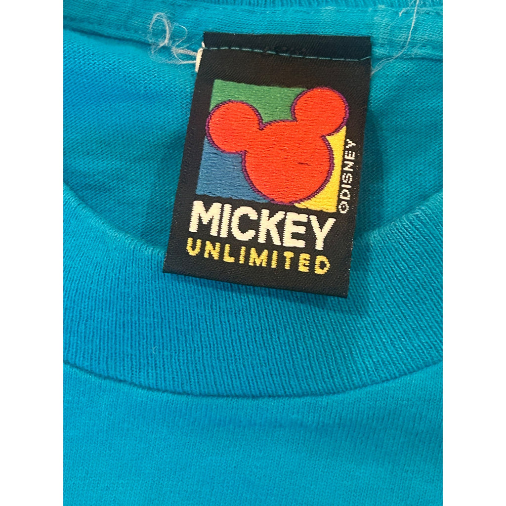 Vintage 1990's Mickey Unlimited Mickey & Minnie Single Stitch T-Shirt Blue Small
