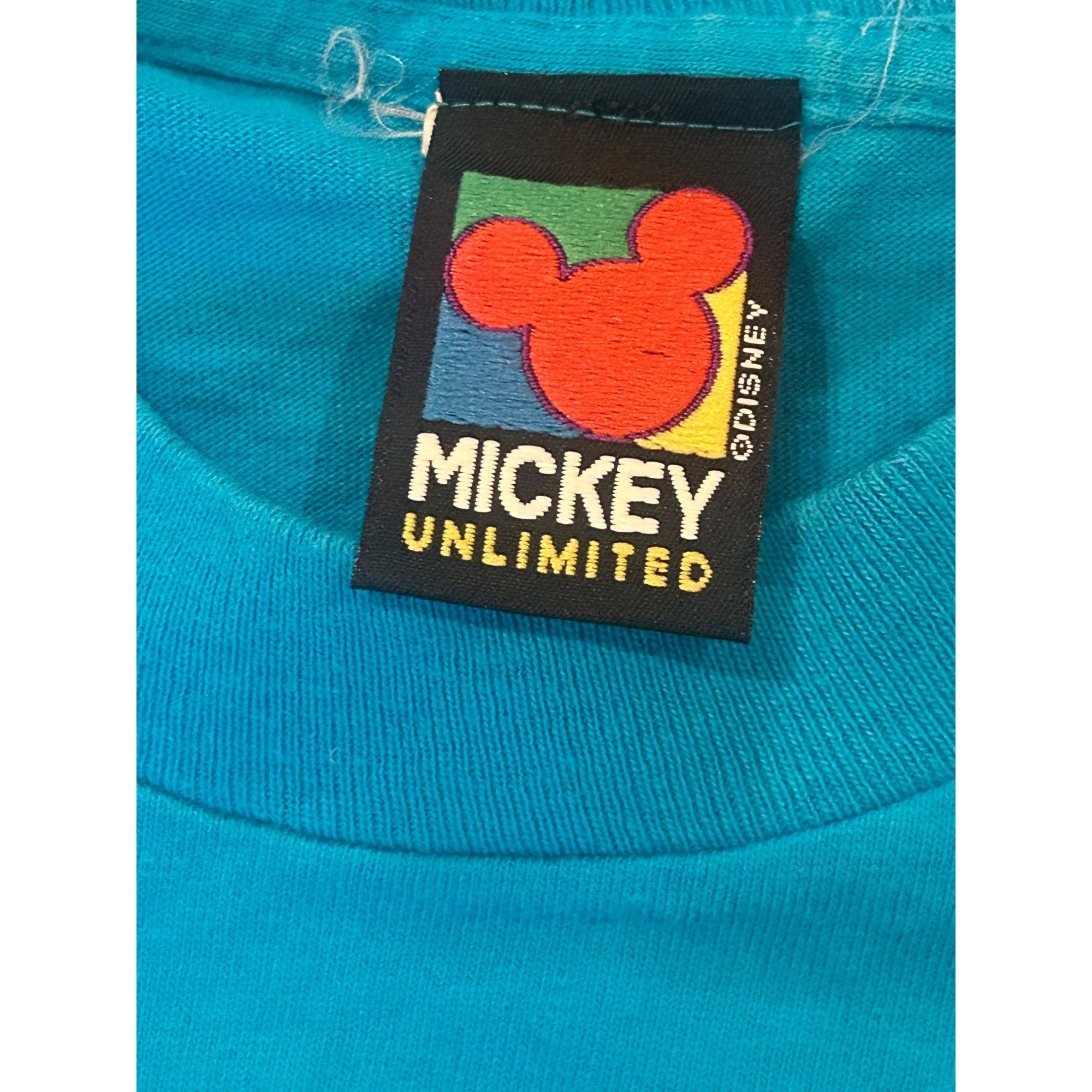 Vintage 1990's Mickey Unlimited Mickey & Minnie Single Stitch T-Shirt Blue Small