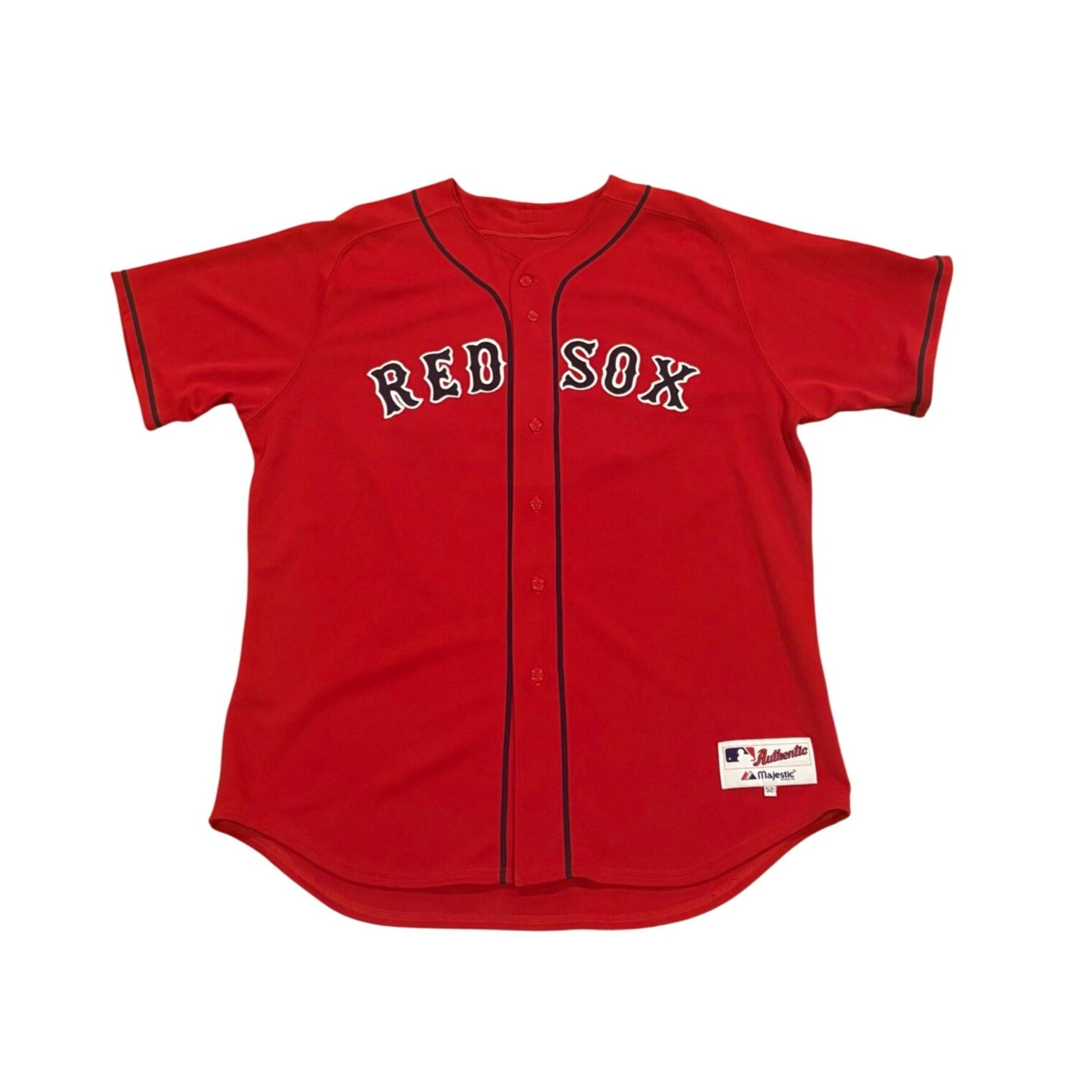 Majestic Authentic Boston Red Sox David Ortiz #34 Red MLB Baseball Jersey 52