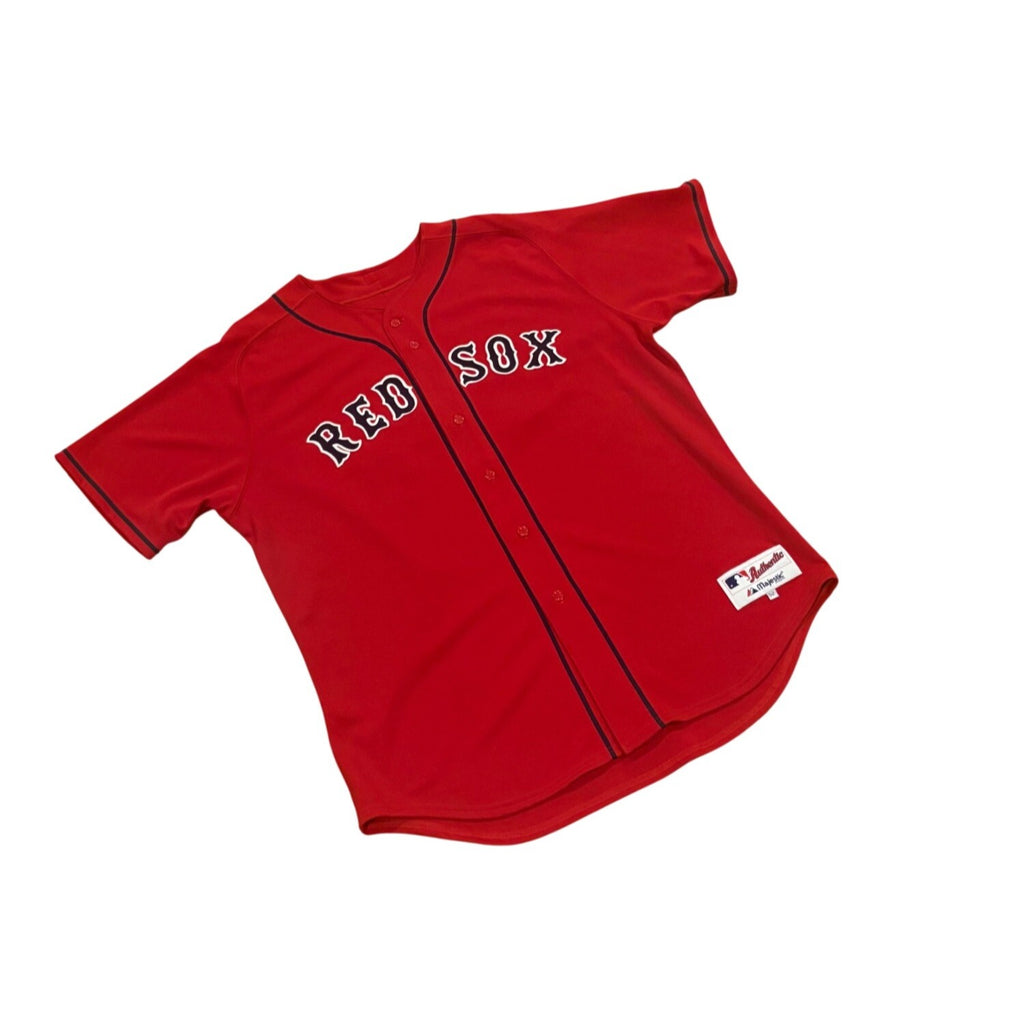 Majestic Authentic Boston Red Sox David Ortiz #34 Red MLB Baseball Jersey 52