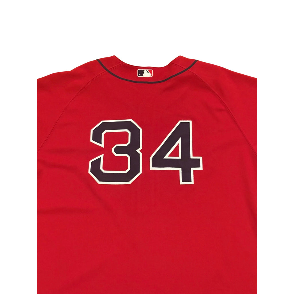 Majestic Authentic Boston Red Sox David Ortiz #34 Red MLB Baseball Jersey 52