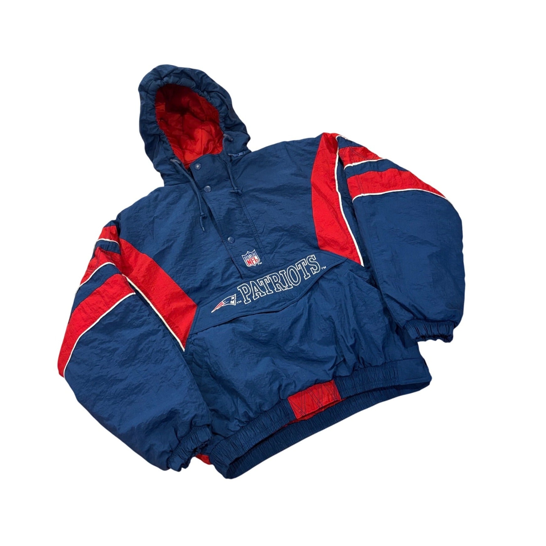 Vintage 1996 Starter New England Patriots NFL Pro Line Hooded Puffer Jacket XL