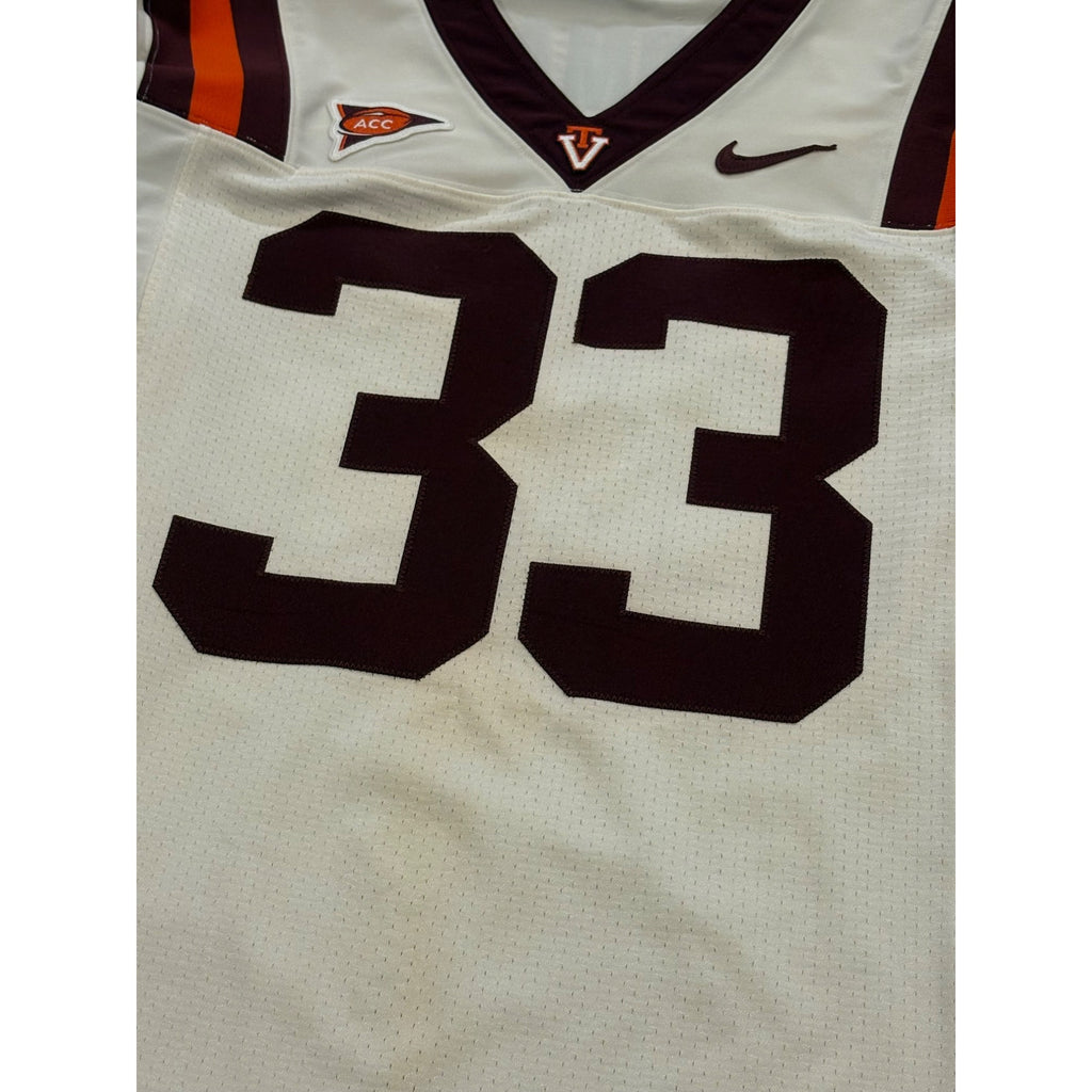 Rare Nike Virginia Tech Darius Redman #33 Game Worn Football Jersey Men's 44