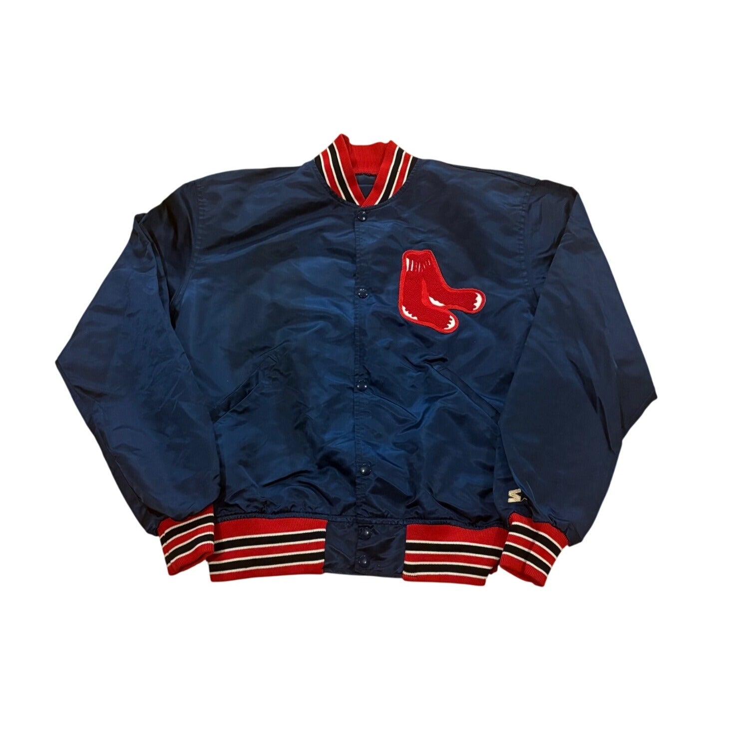 Vintage Starter Boston Red Sox MLB Nylon Satin Blue Jacket Men's XL Made In USA