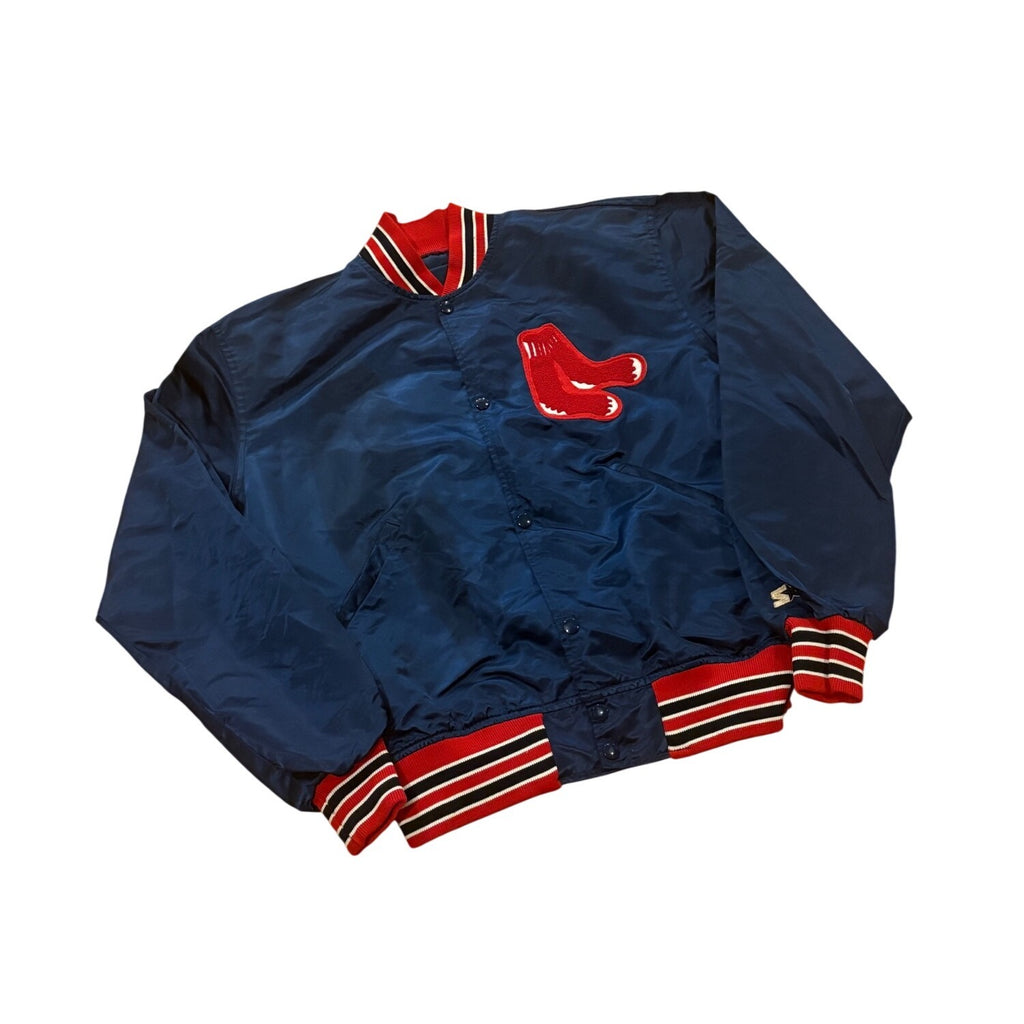 Vintage Starter Boston Red Sox MLB Nylon Satin Blue Jacket Men's XL Made In USA