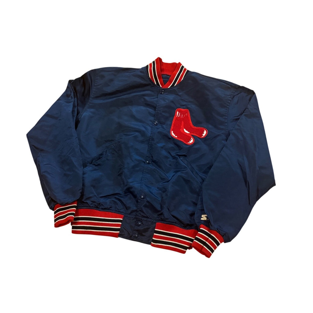Vintage Starter Boston Red Sox MLB Nylon Satin Blue Jacket Men's XL Made In USA