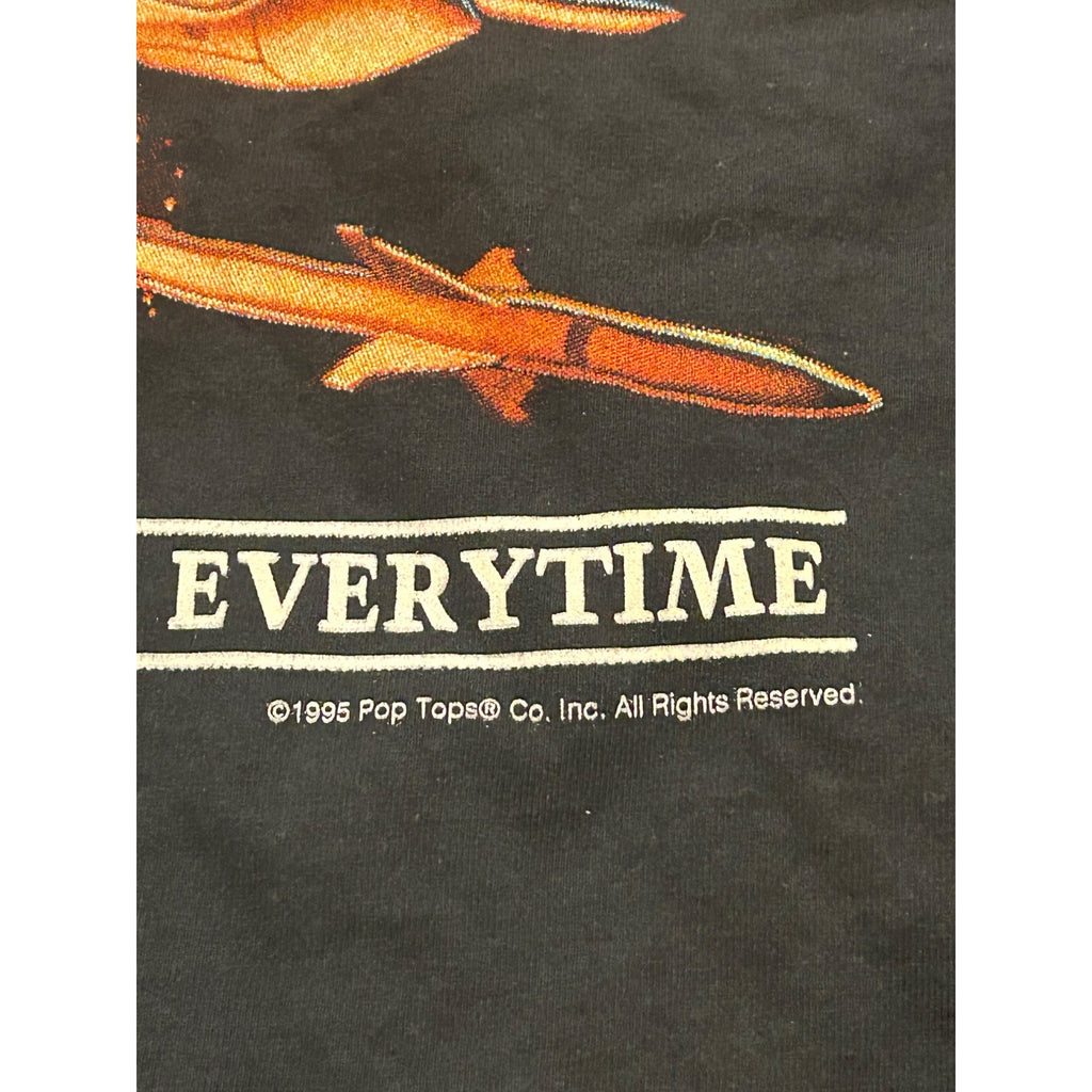 Vintage 1995 Pop Tops U.S. Air Force Fighter Pilot Graphic T-Shirt Men's XL