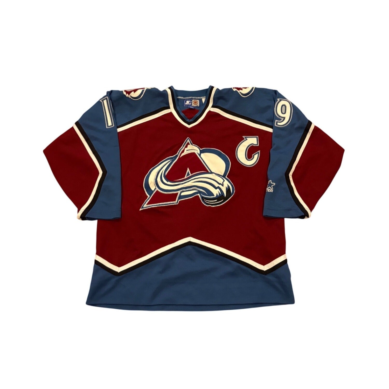 Starter Colorado Avalanche Joe Sakic #19 Stitched NHL Hockey Jersey Men's Medium