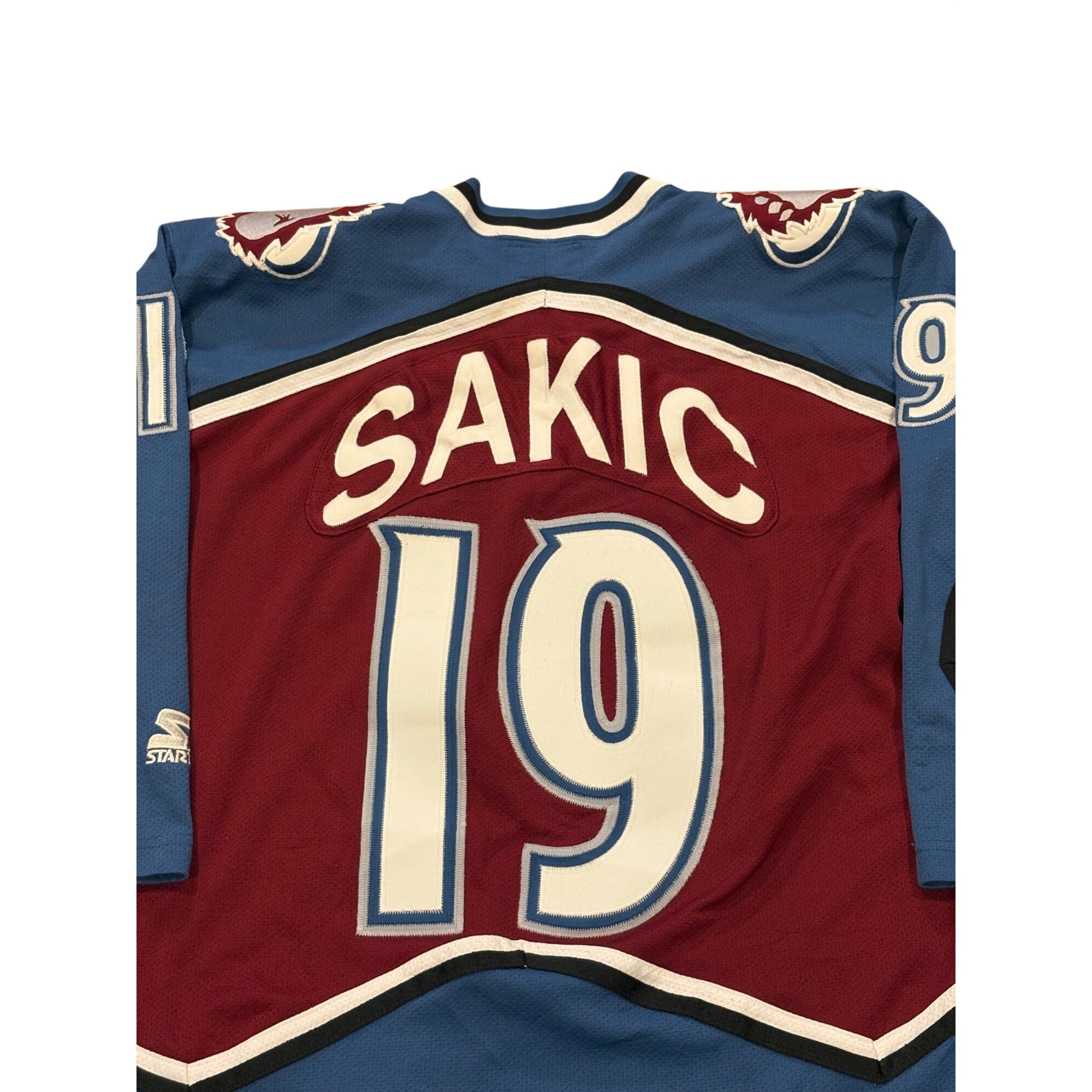 Starter Colorado Avalanche Joe Sakic #19 Stitched NHL Hockey Jersey Men's Medium