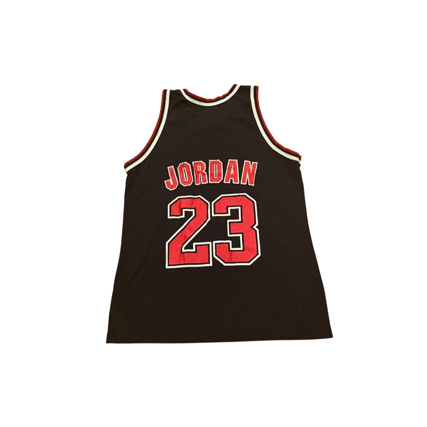 Vintage 90s Champion Chicago Bulls Michael Jordan #23 NBA Black Jersey Men's 44