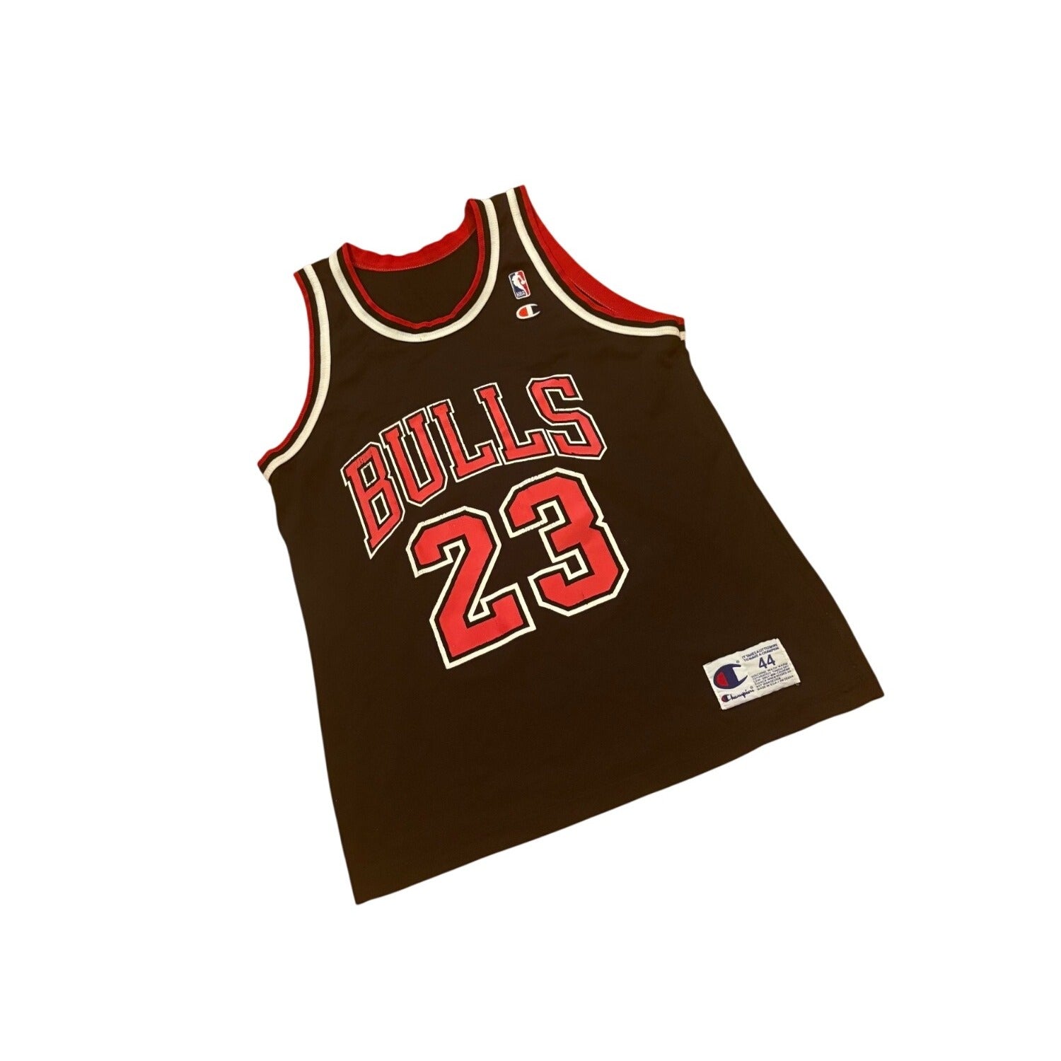 Vintage 90s Champion Chicago Bulls Michael Jordan #23 NBA Black Jersey Men's 44