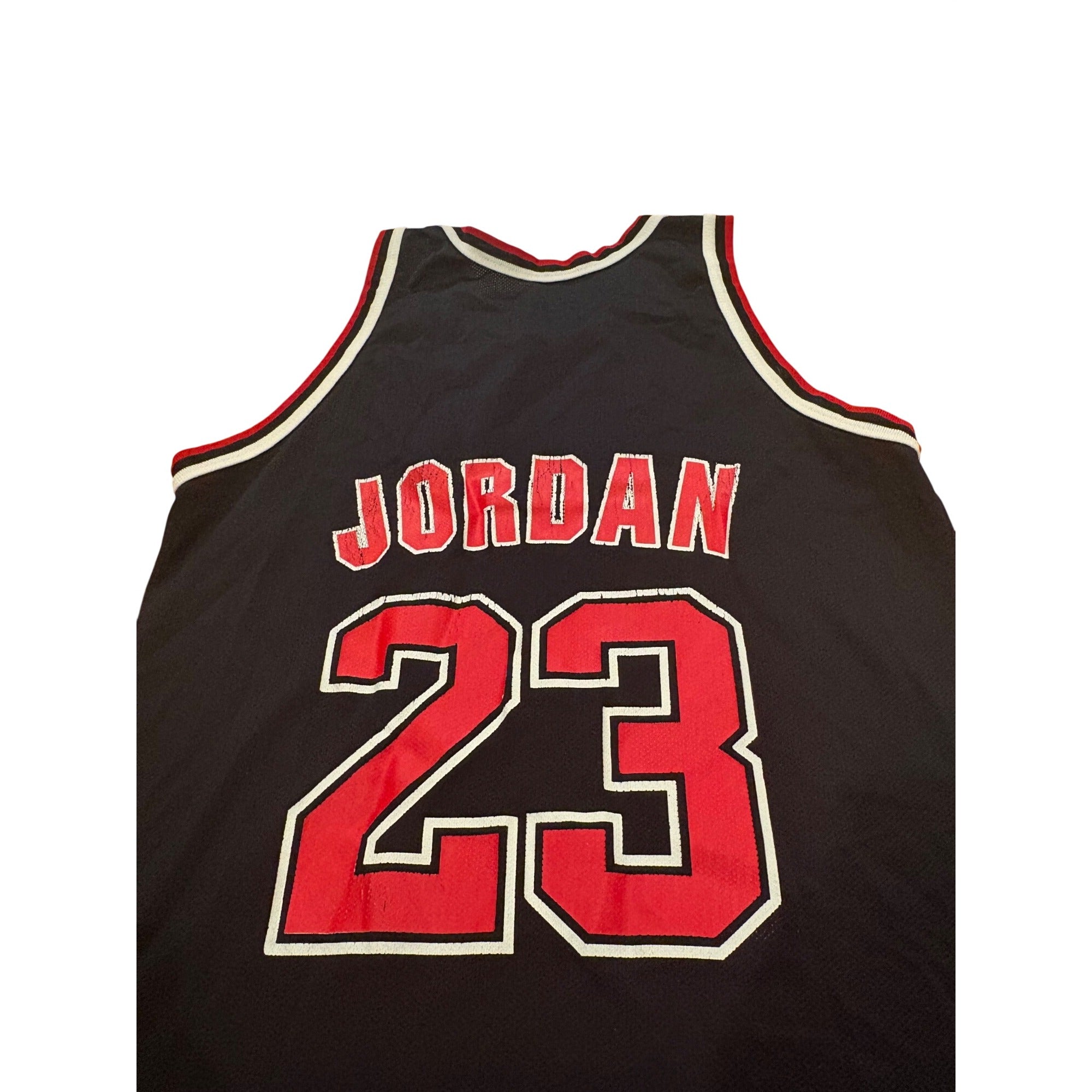 Vintage 90s Champion Chicago Bulls Michael Jordan #23 NBA Black Jersey Men's 44