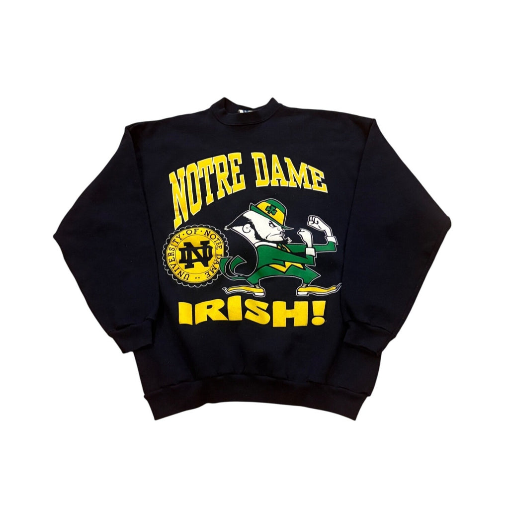 Vintage 90s Notre Dame Fighting Irish Crewneck Sweatshirt Ebert  USA Made Mens XL