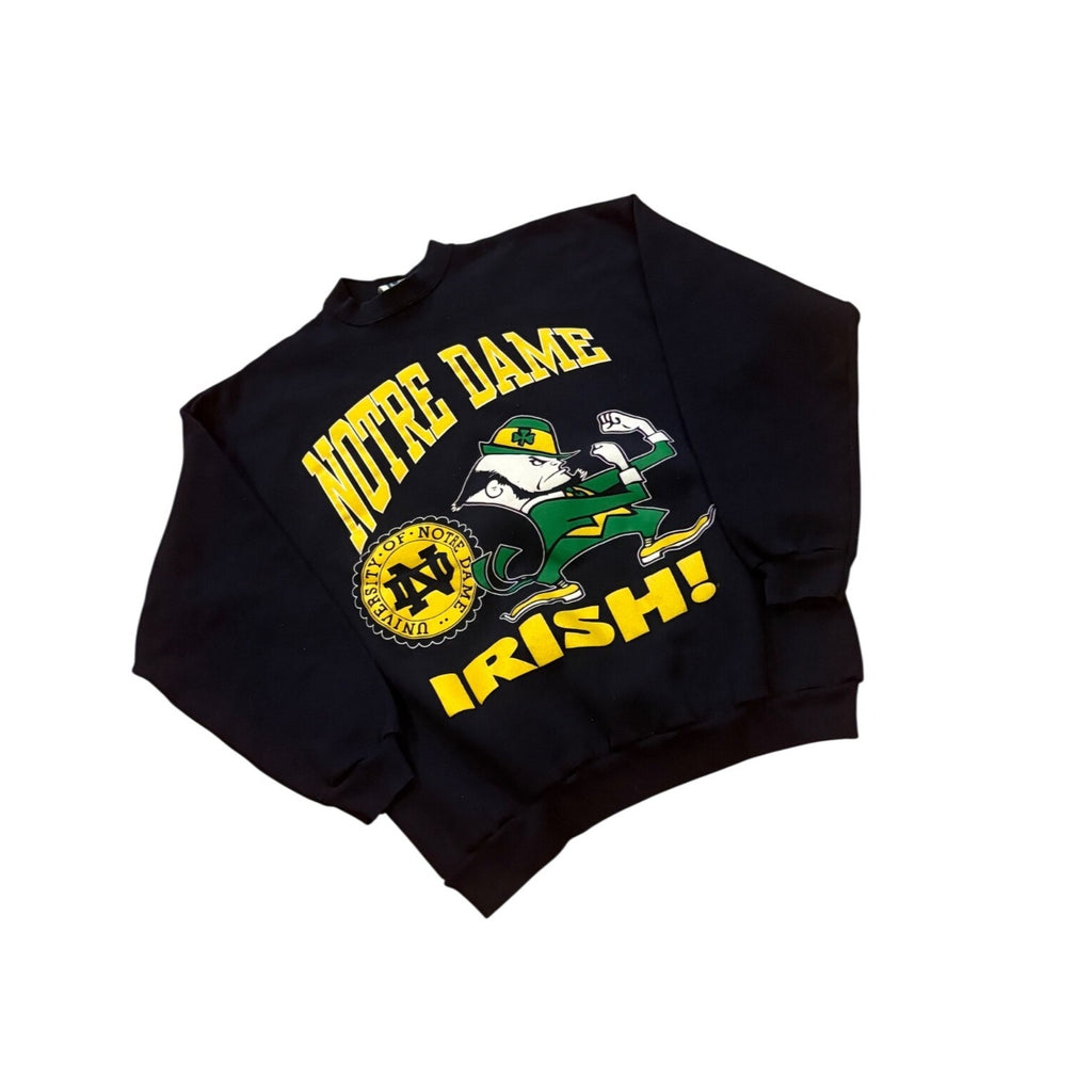 Vintage 90s Notre Dame Fighting Irish Crewneck Sweatshirt Ebert  USA Made Mens XL