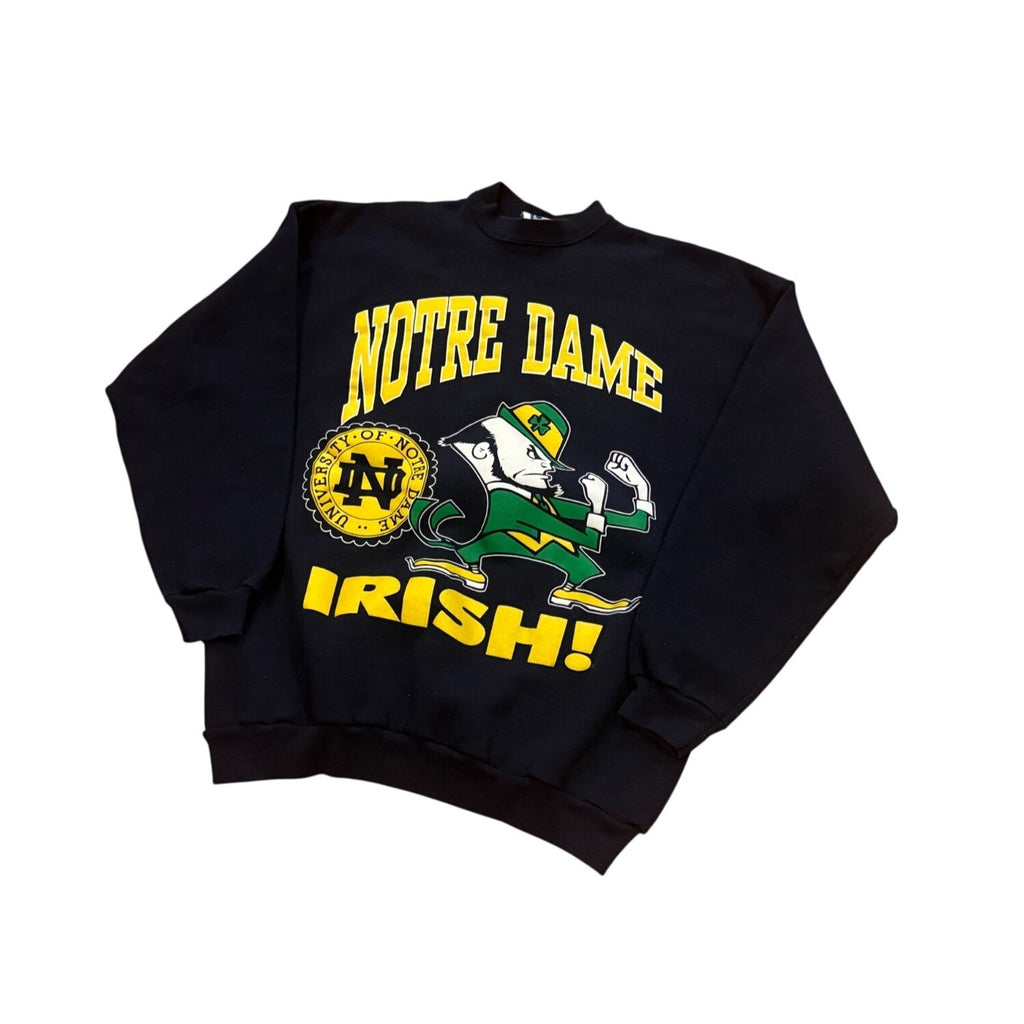 Vintage 90s Notre Dame Fighting Irish Crewneck Sweatshirt Ebert  USA Made Mens XL