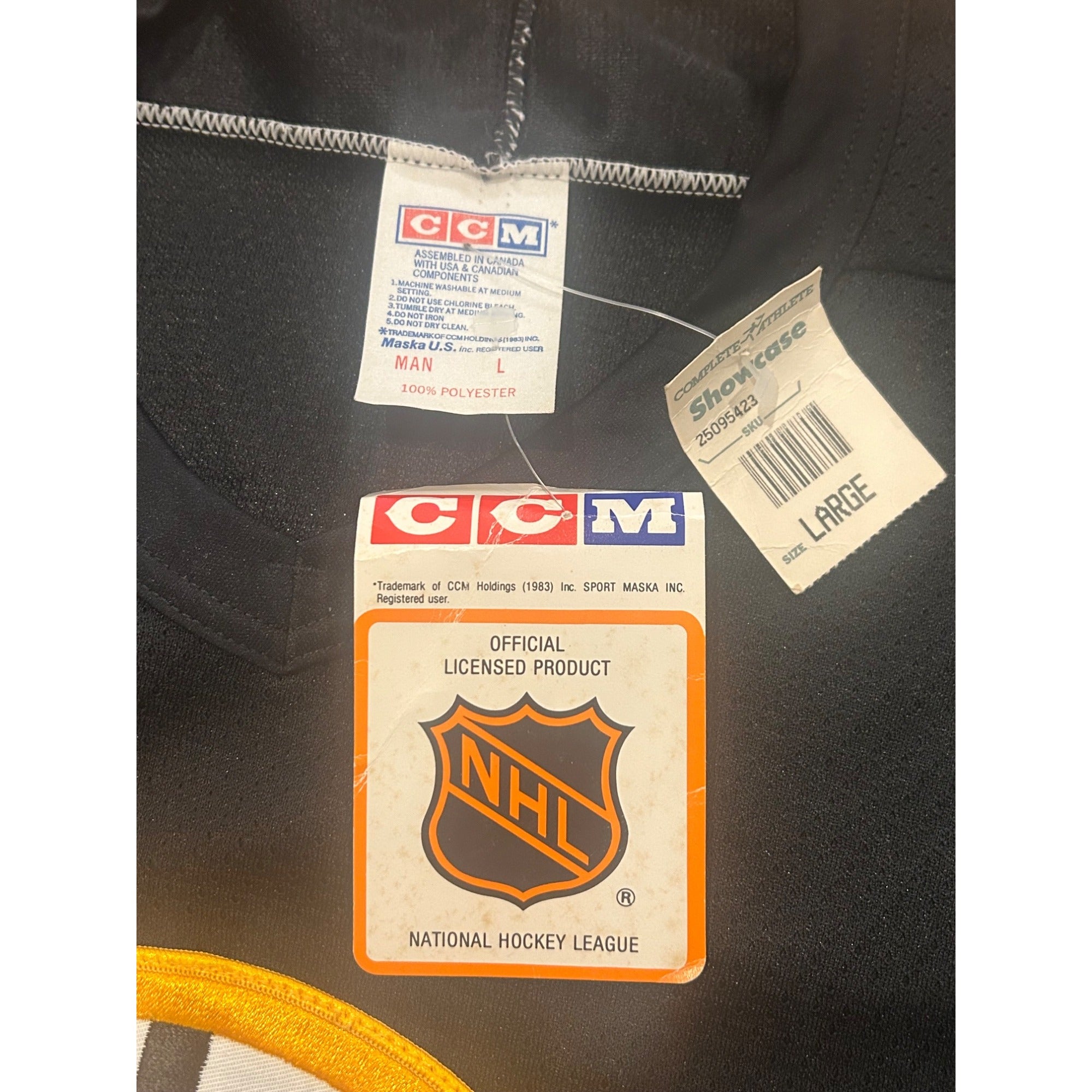 Deadstock Vintage 1990's Boston Bruins CCM Maska NHL Practice Jersey Men's Large