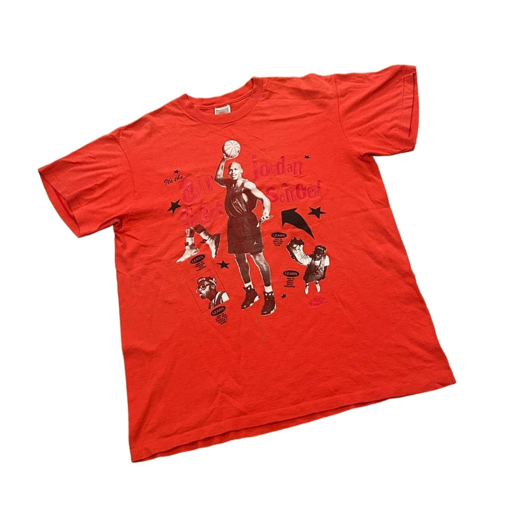 Vintage 1990's Nike Air Jordan Flight School Single Stitch T-Shirt Red Men's L
