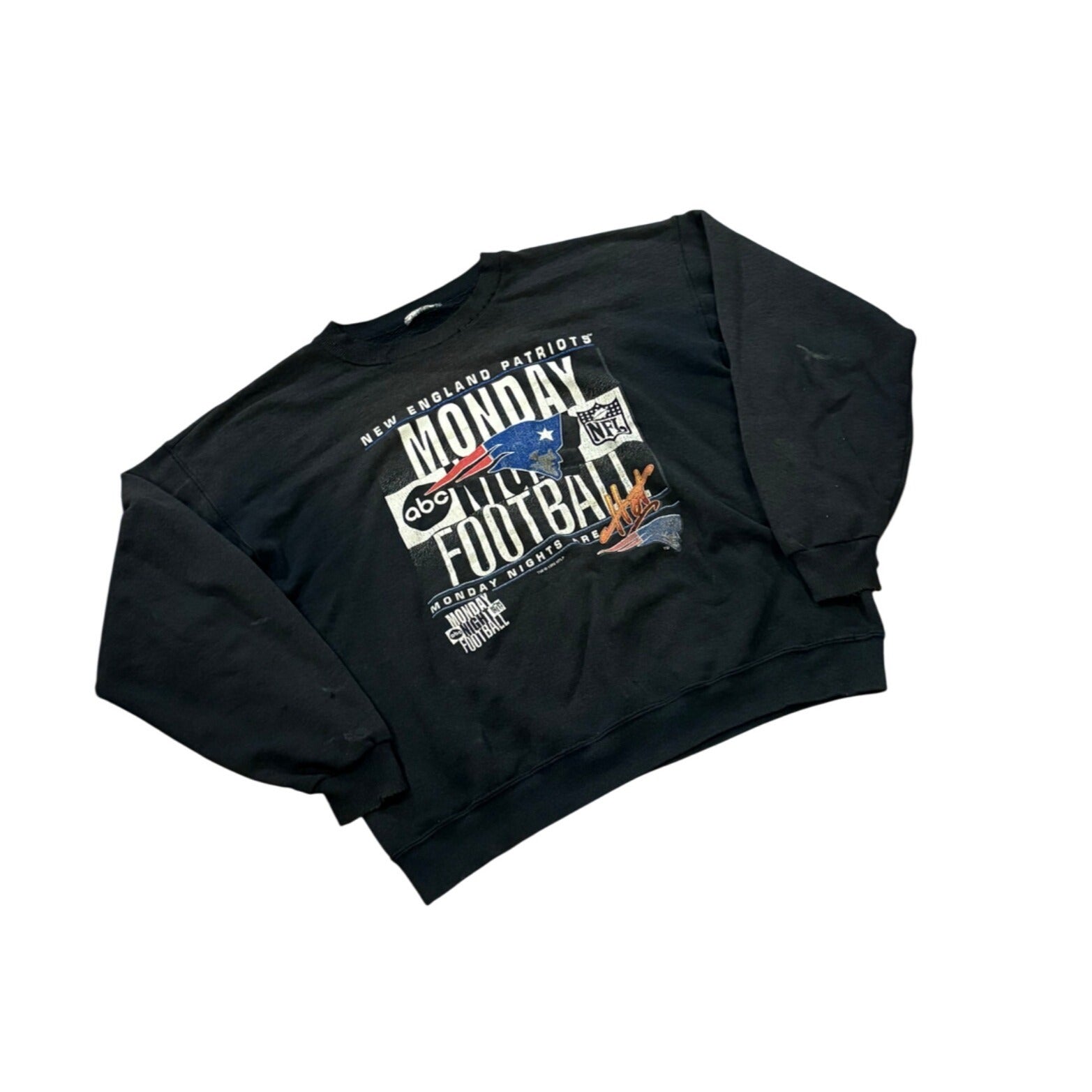 Vtg 1995 ABC Monday Night Football New England Patriots Crewneck Sweatshirt M
