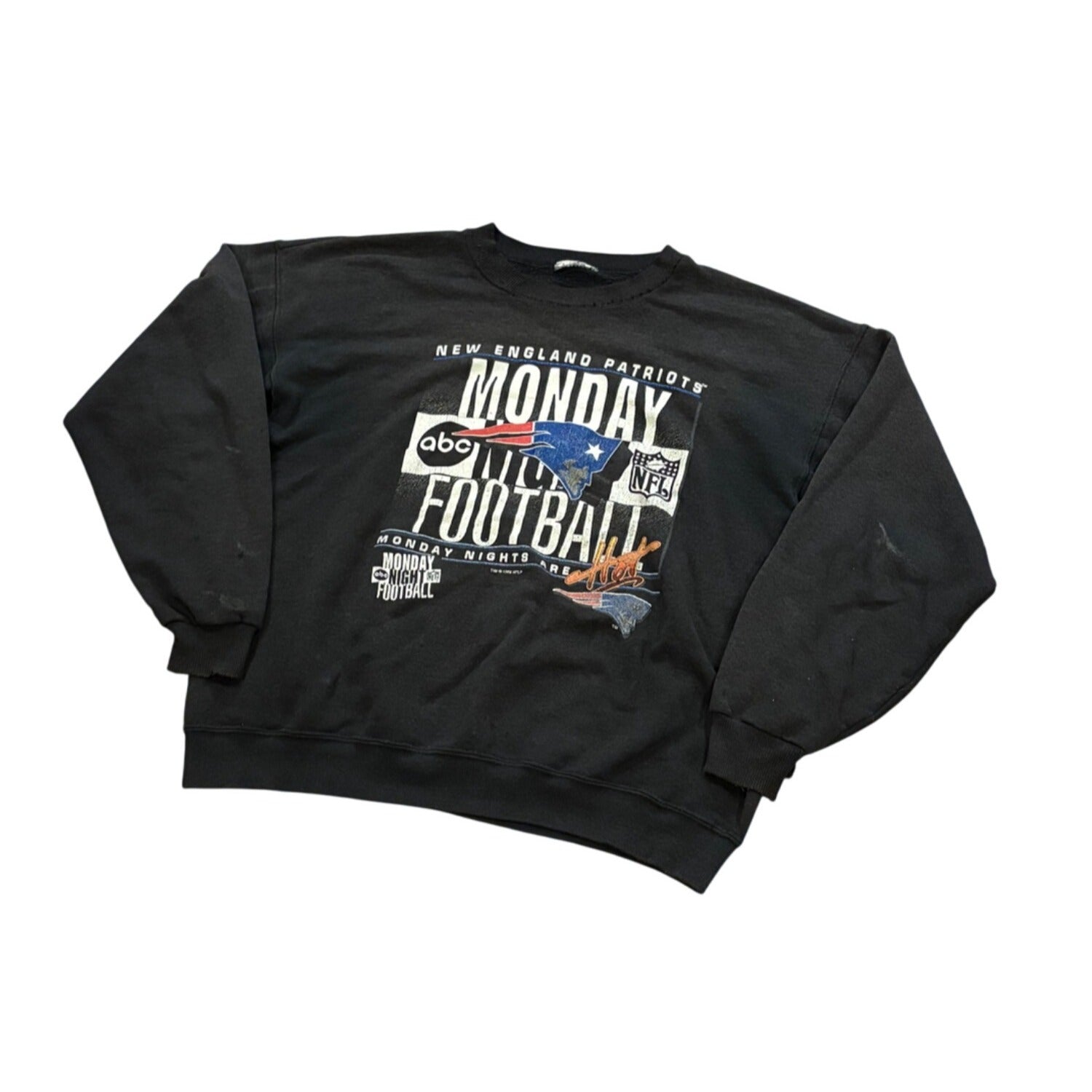 Vtg 1995 ABC Monday Night Football New England Patriots Crewneck Sweatshirt M