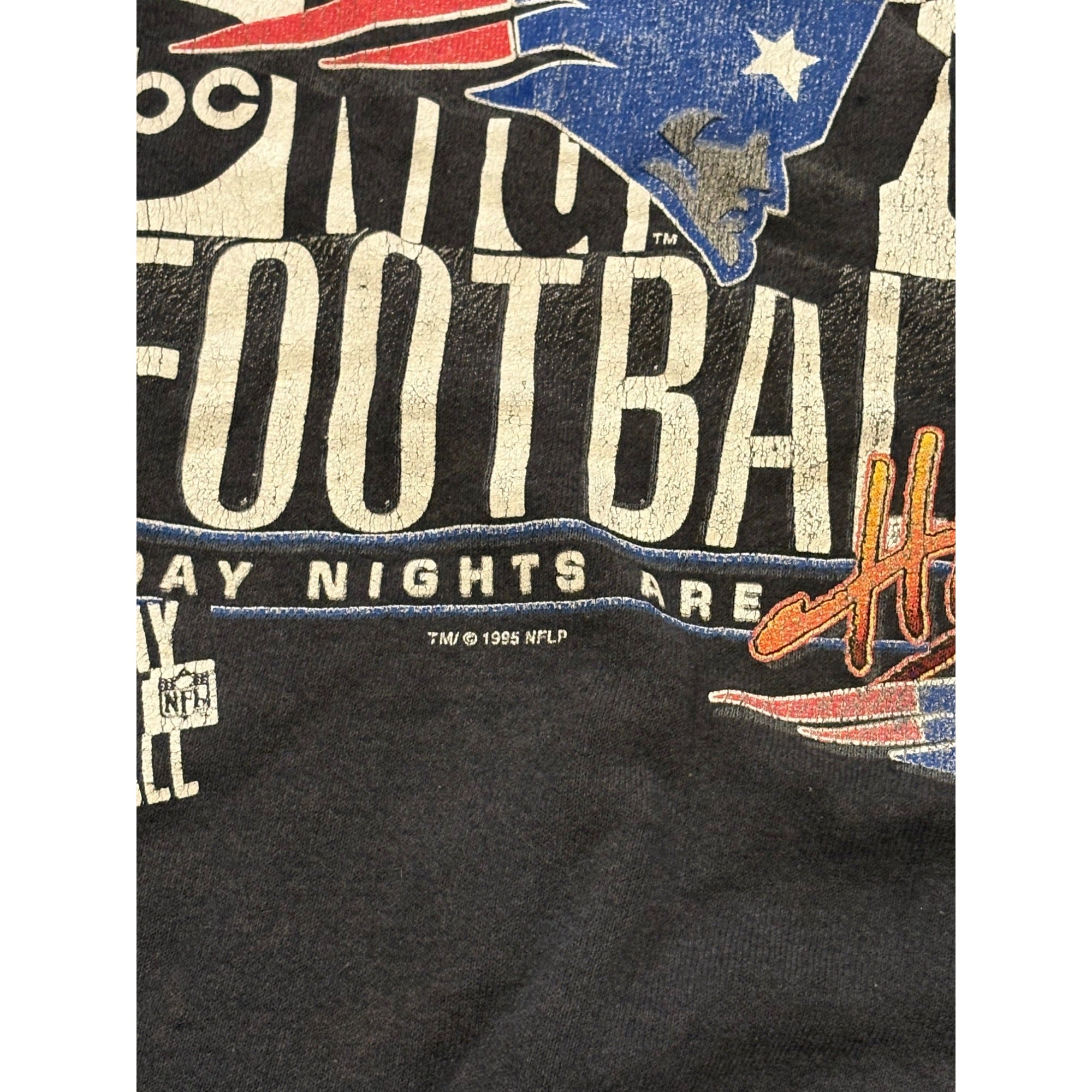Vtg 1995 ABC Monday Night Football New England Patriots Crewneck Sweatshirt M