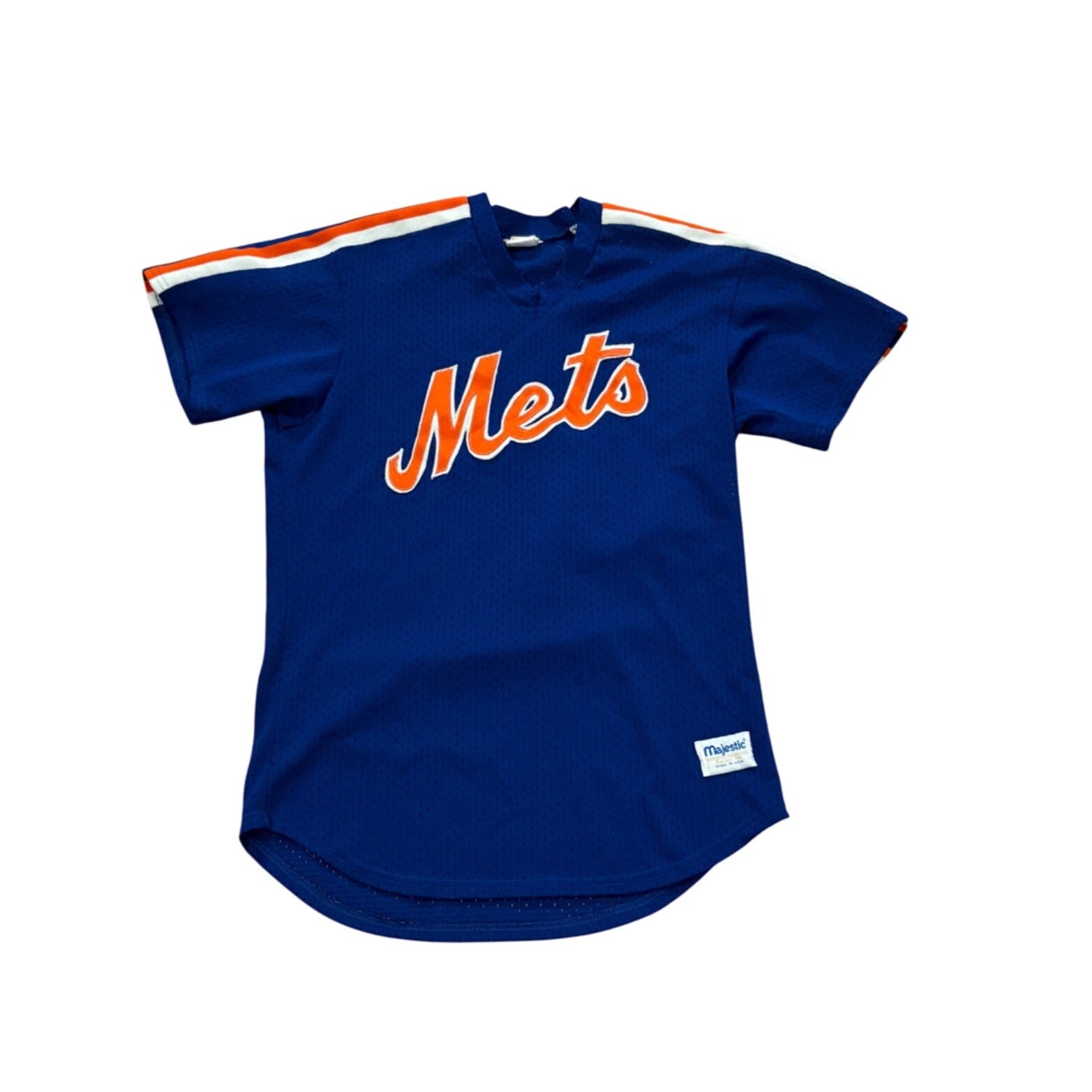 Vintage 1980's Majestic New York Mets Blue Mesh Batting Practice Jersey Men's M