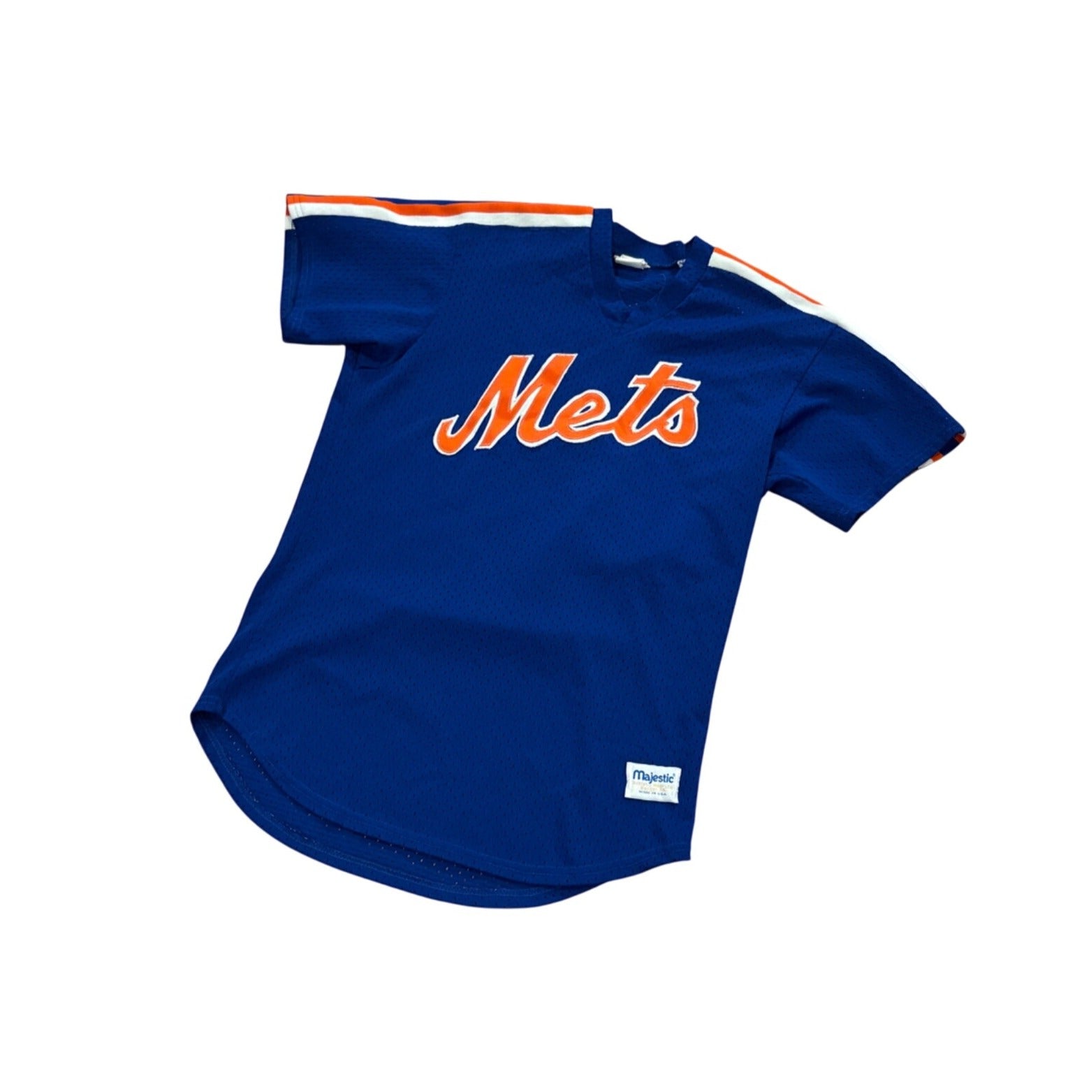 Vintage 1980's Majestic New York Mets Blue Mesh Batting Practice Jersey Men's M