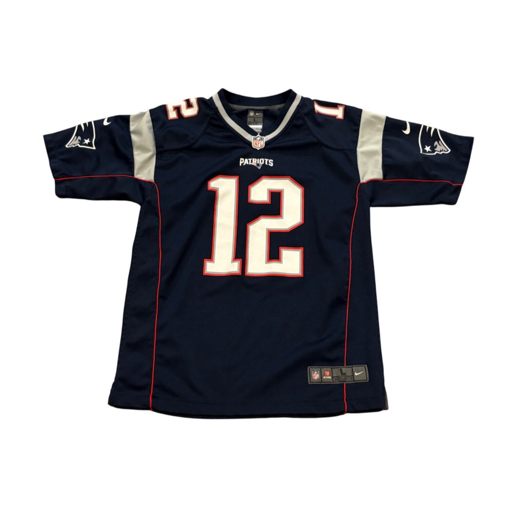 Nike New England Patriots Tom Brady #12 Blue NFL Football Jersey Youth Large