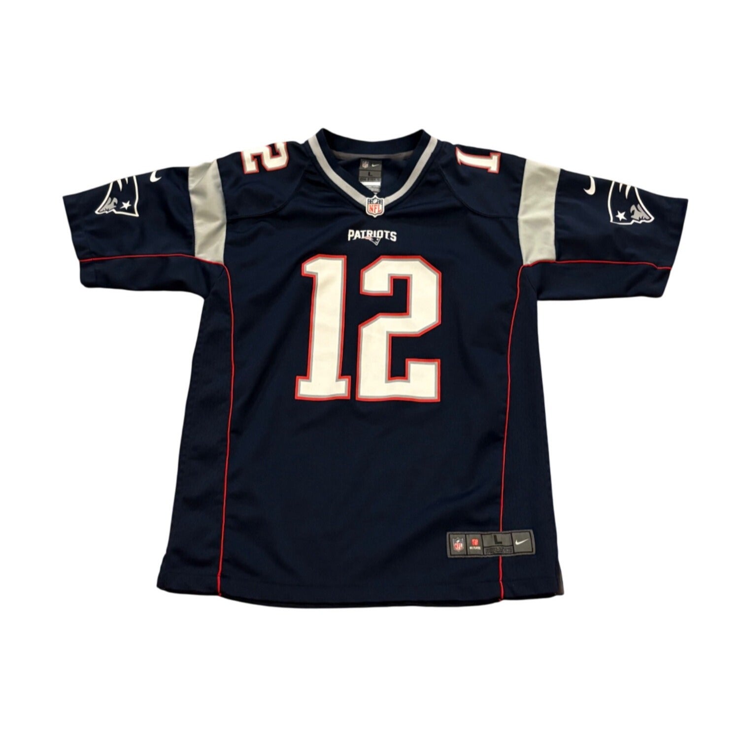 Nike New England Patriots Tom Brady #12 Blue NFL Football Jersey Youth Large