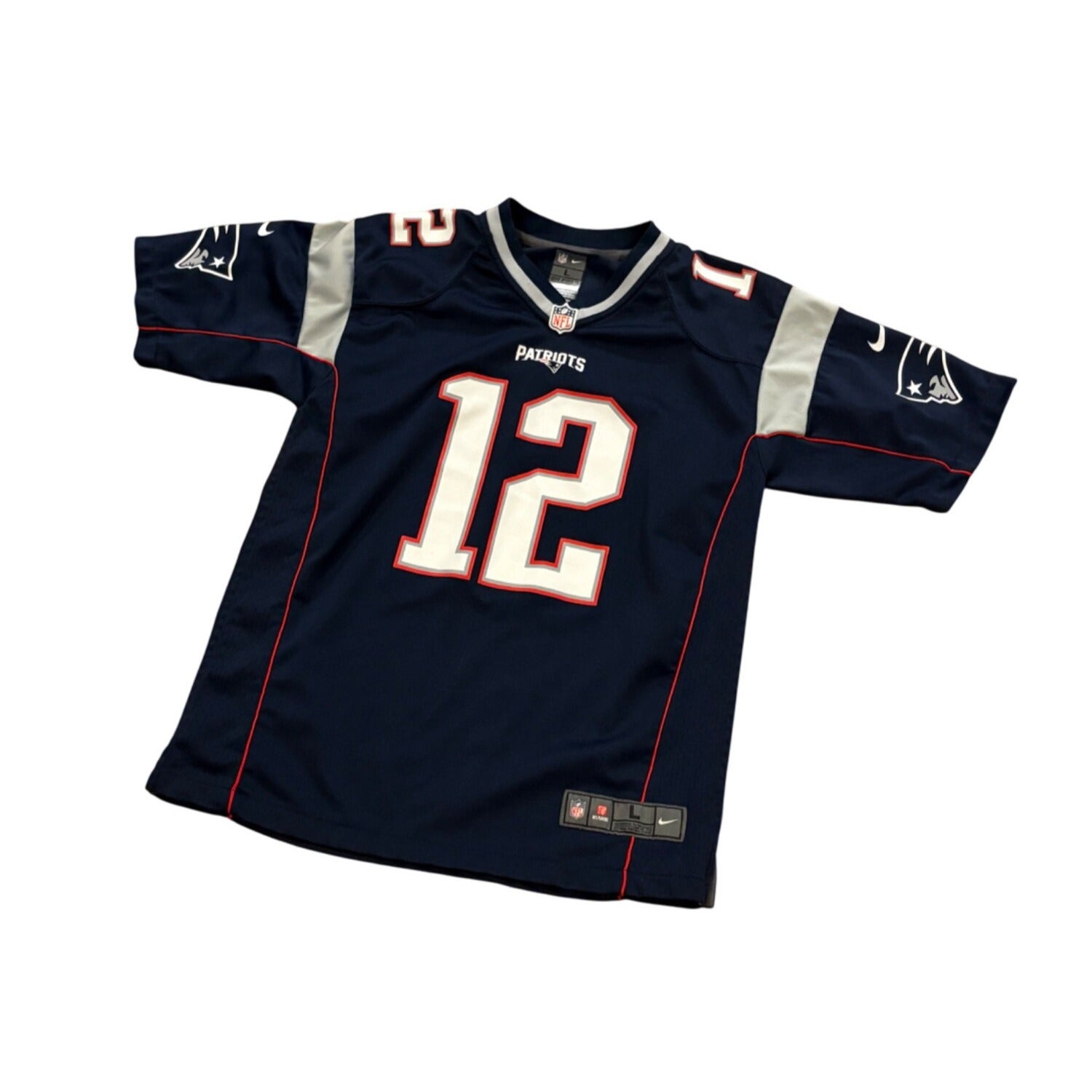Nike New England Patriots Tom Brady #12 Blue NFL Football Jersey Youth Large
