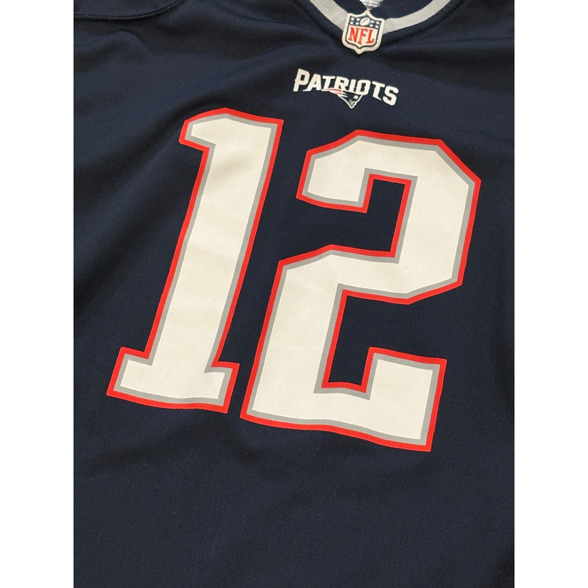 Nike New England Patriots Tom Brady #12 Blue NFL Football Jersey Youth Large